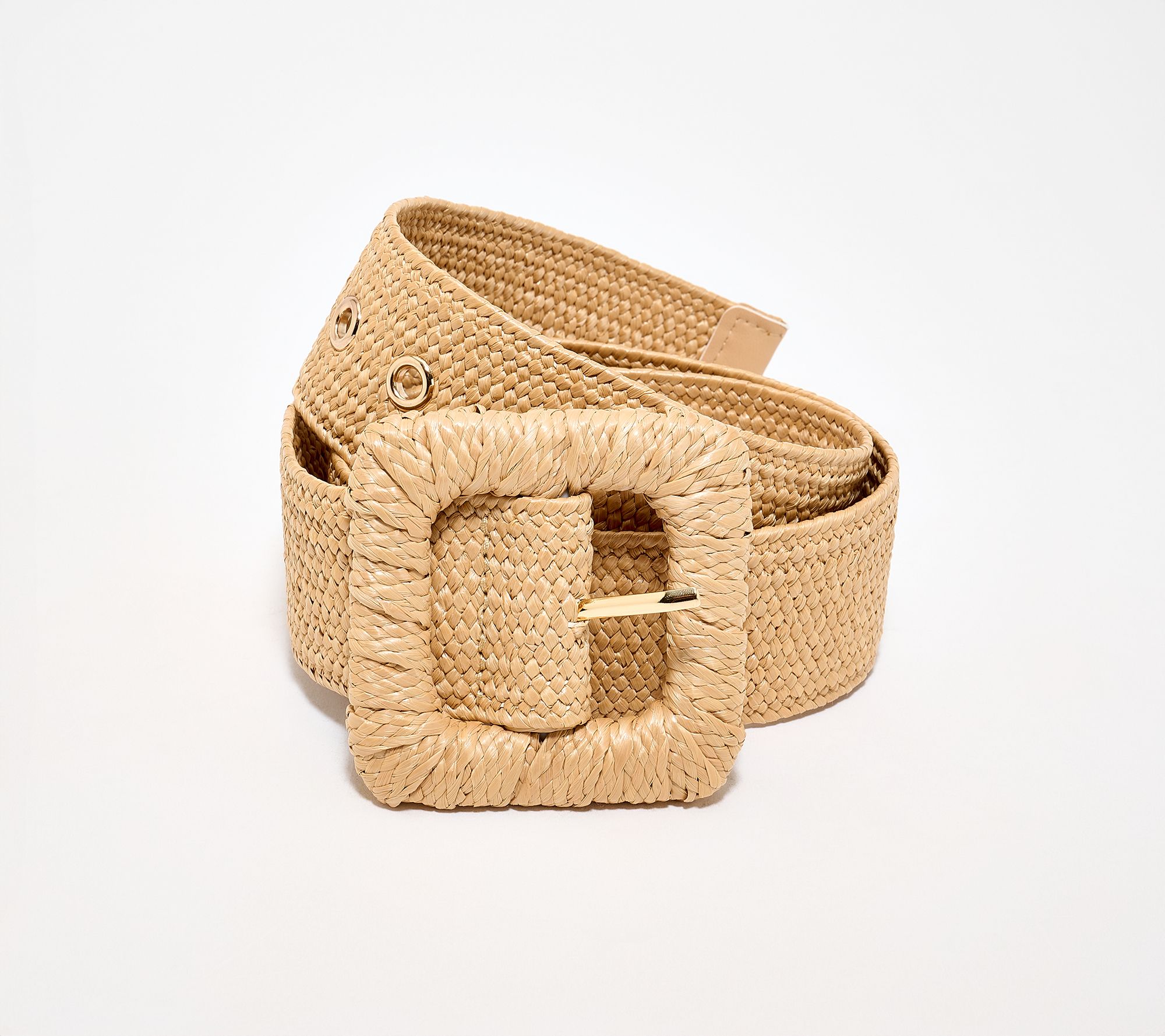 Susan Graver Stretch Raffia Belt with Novelty Buckle