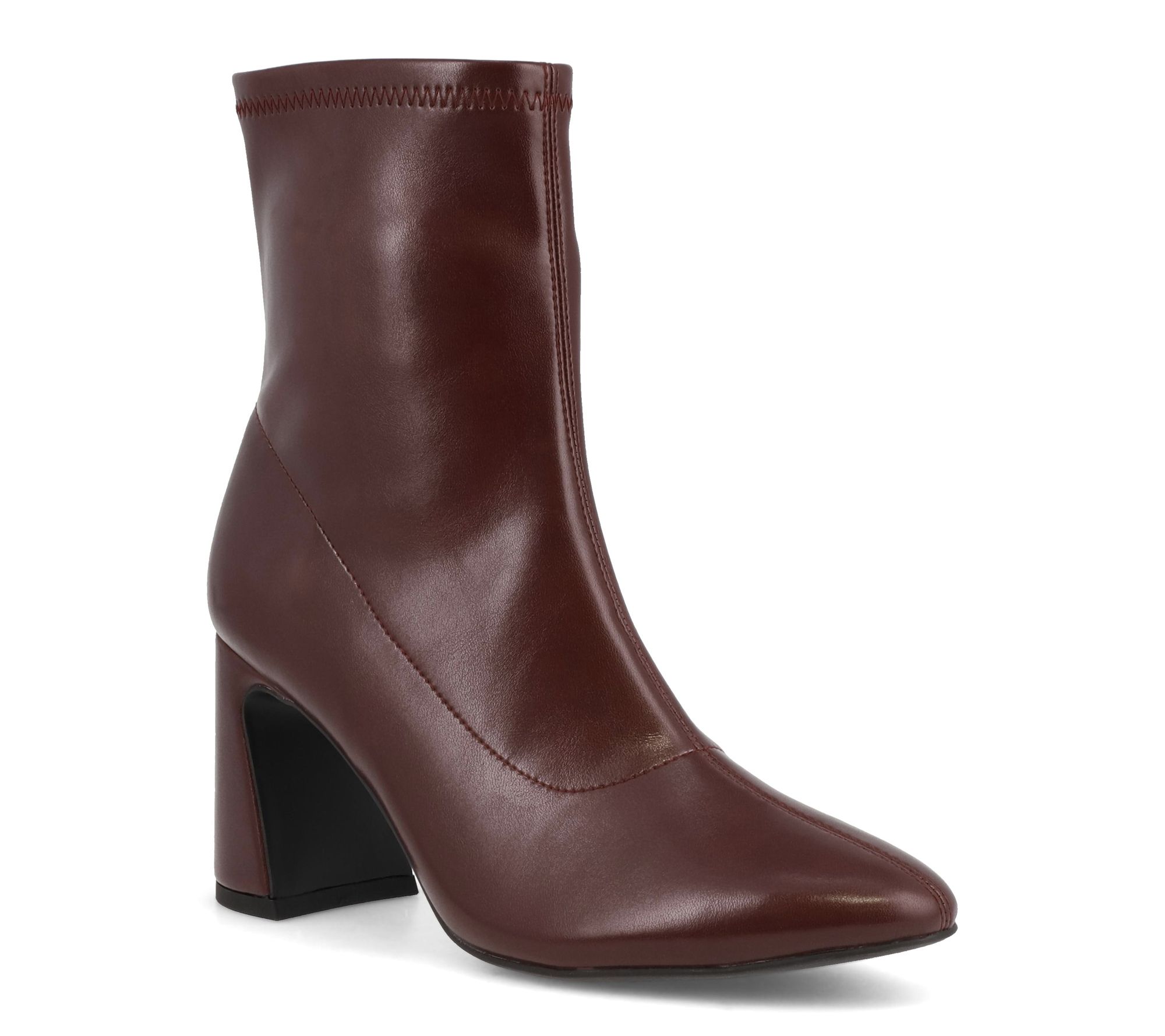 MIA Block Heel Pointed Toe Dress Booties - Thiva