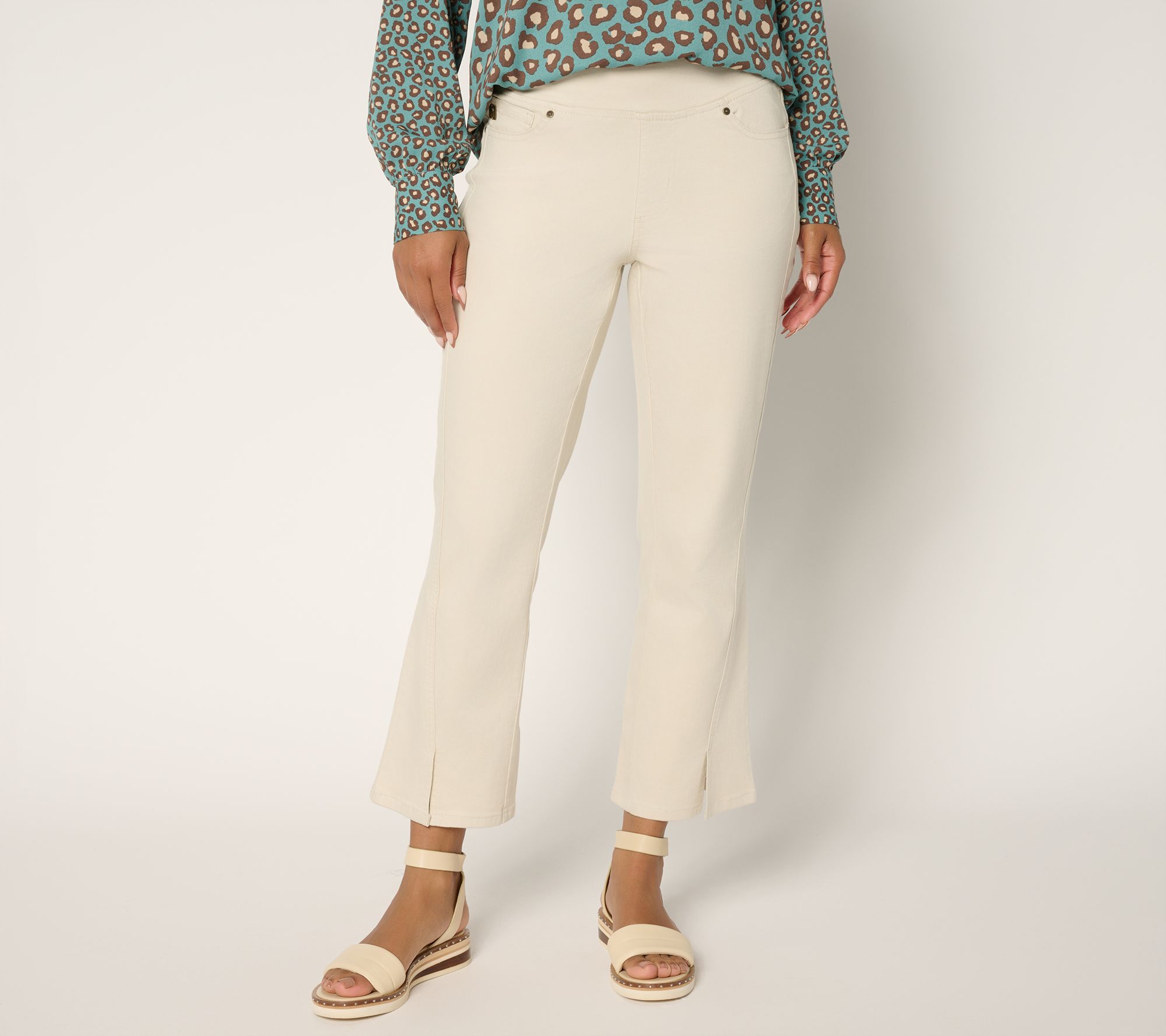 "As Is" Belle by Kim Gravel Pet TripleLuxe Twill Seamed Kick Flare Crop