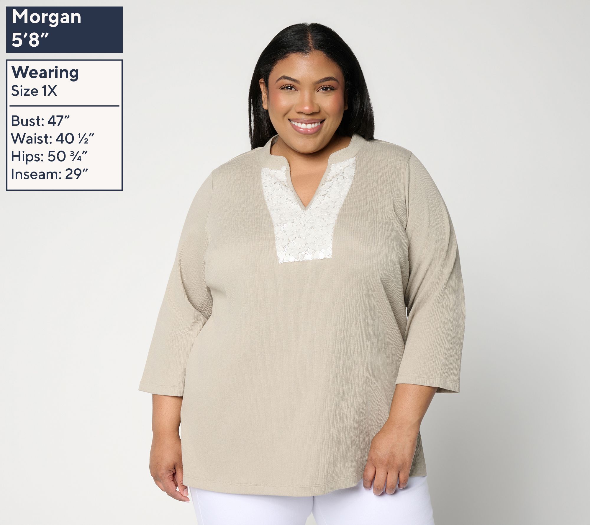 Belle by Kim Gravel Packabelle Slay the Vacay Split V Tunic - QVC.com