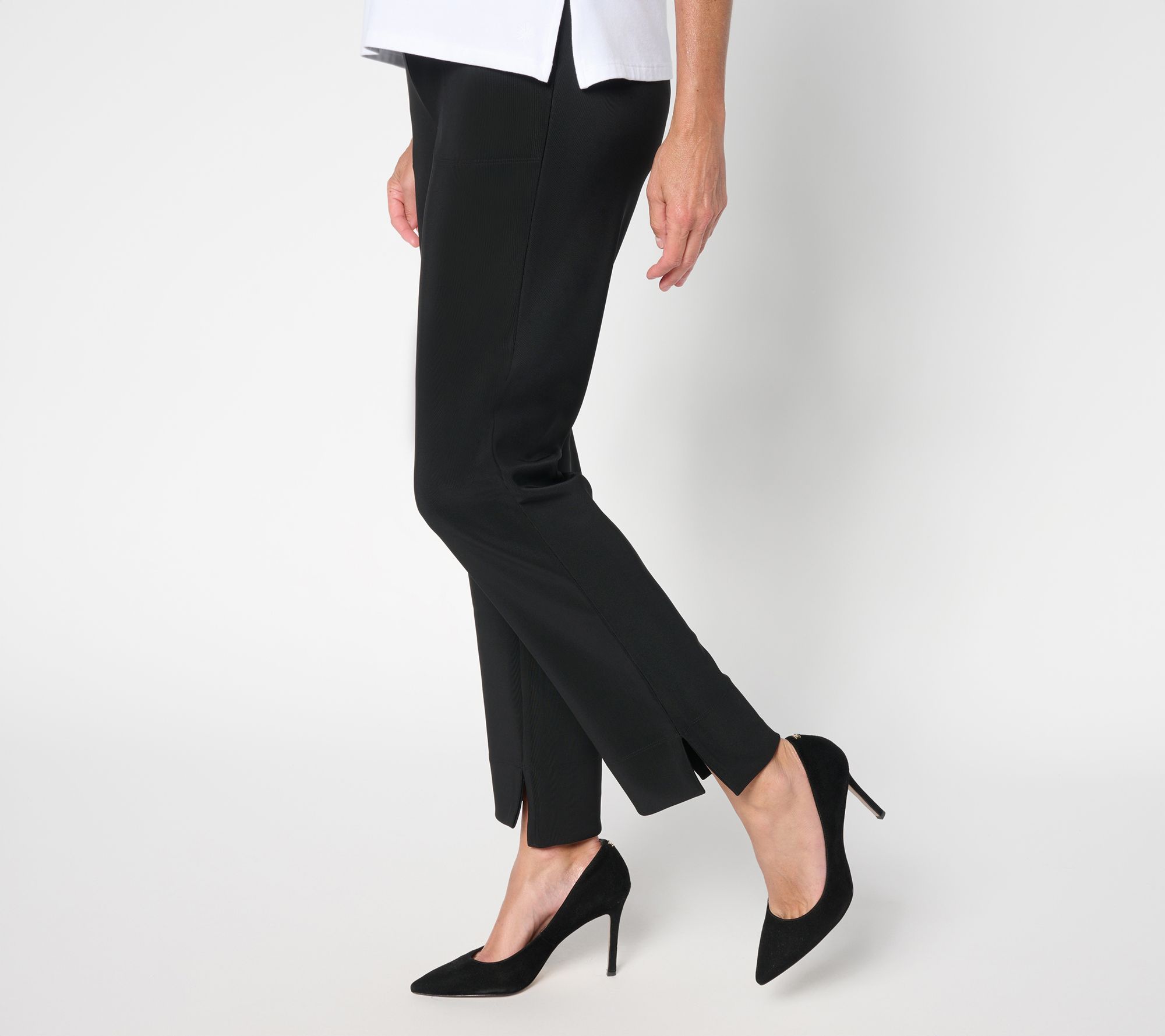 "As Is" Women with Control Euro Knit Straight Leg Ankle Pants
