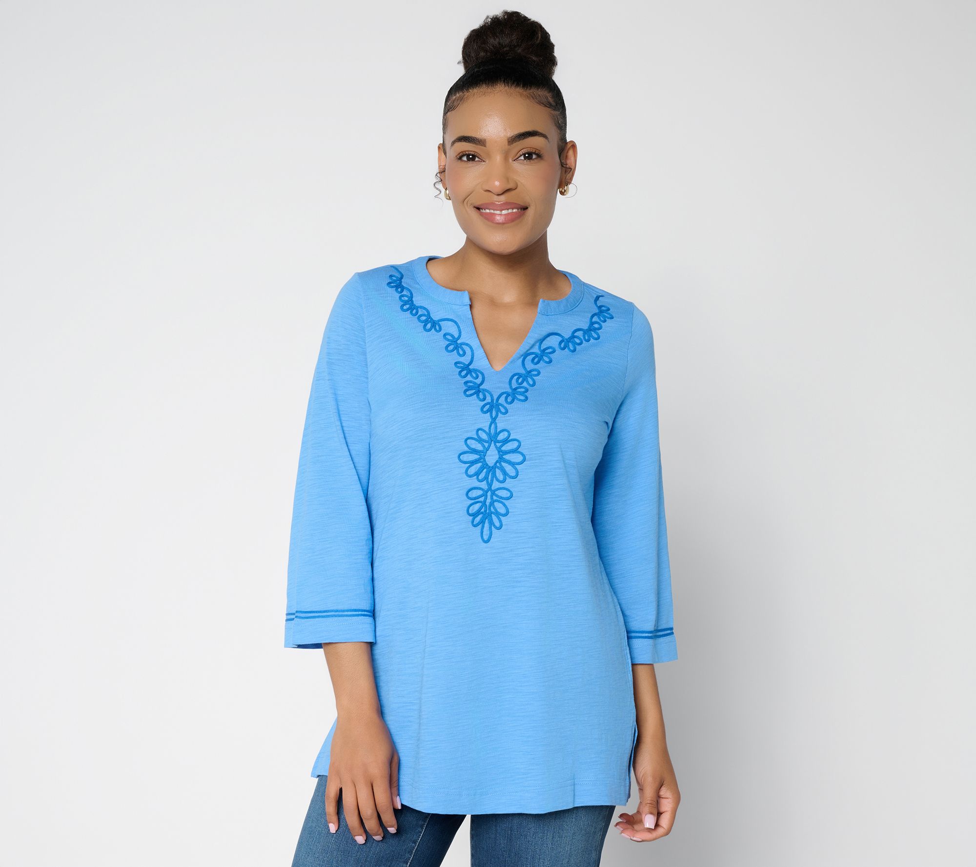 Belle by Kim Gravel Regular Slub Club Sassy Soutache Top