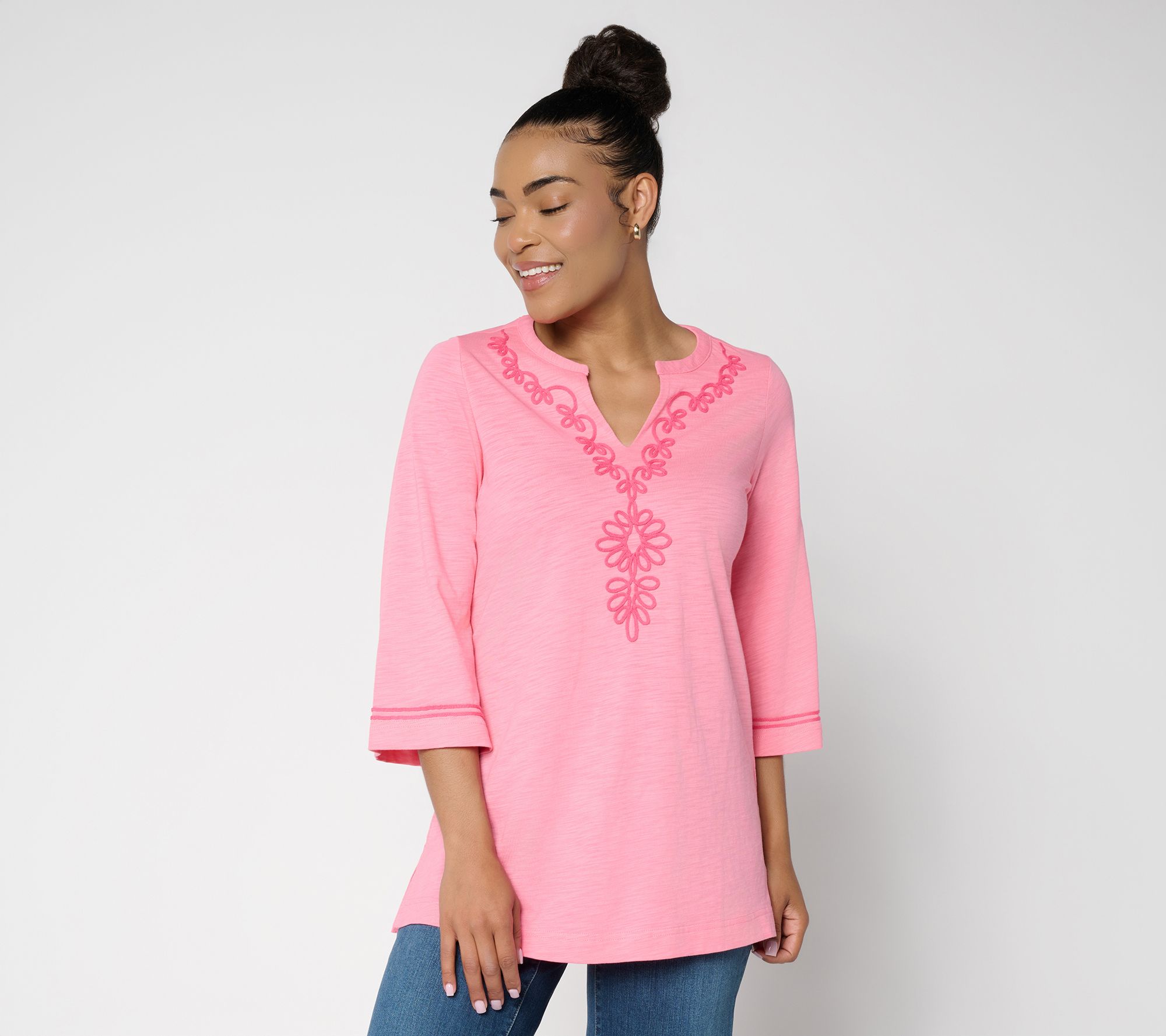 Belle by Kim Gravel Regular Slub Club Sassy Soutache Top