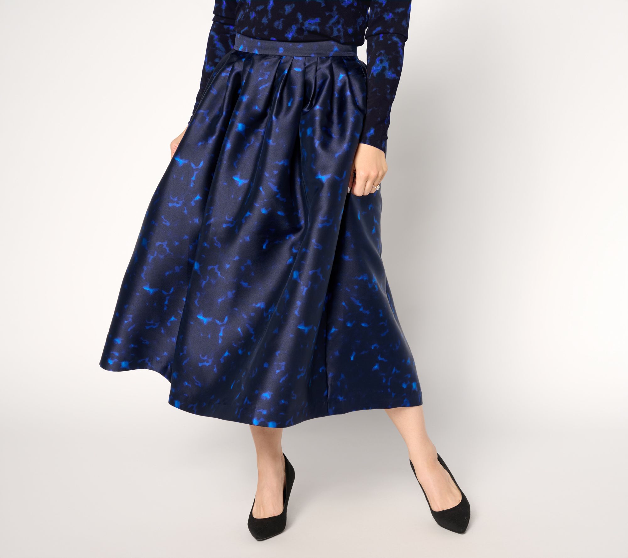 "As Is" Carla Rockmore Collection Reg Printed Taffeta Ball Skirt