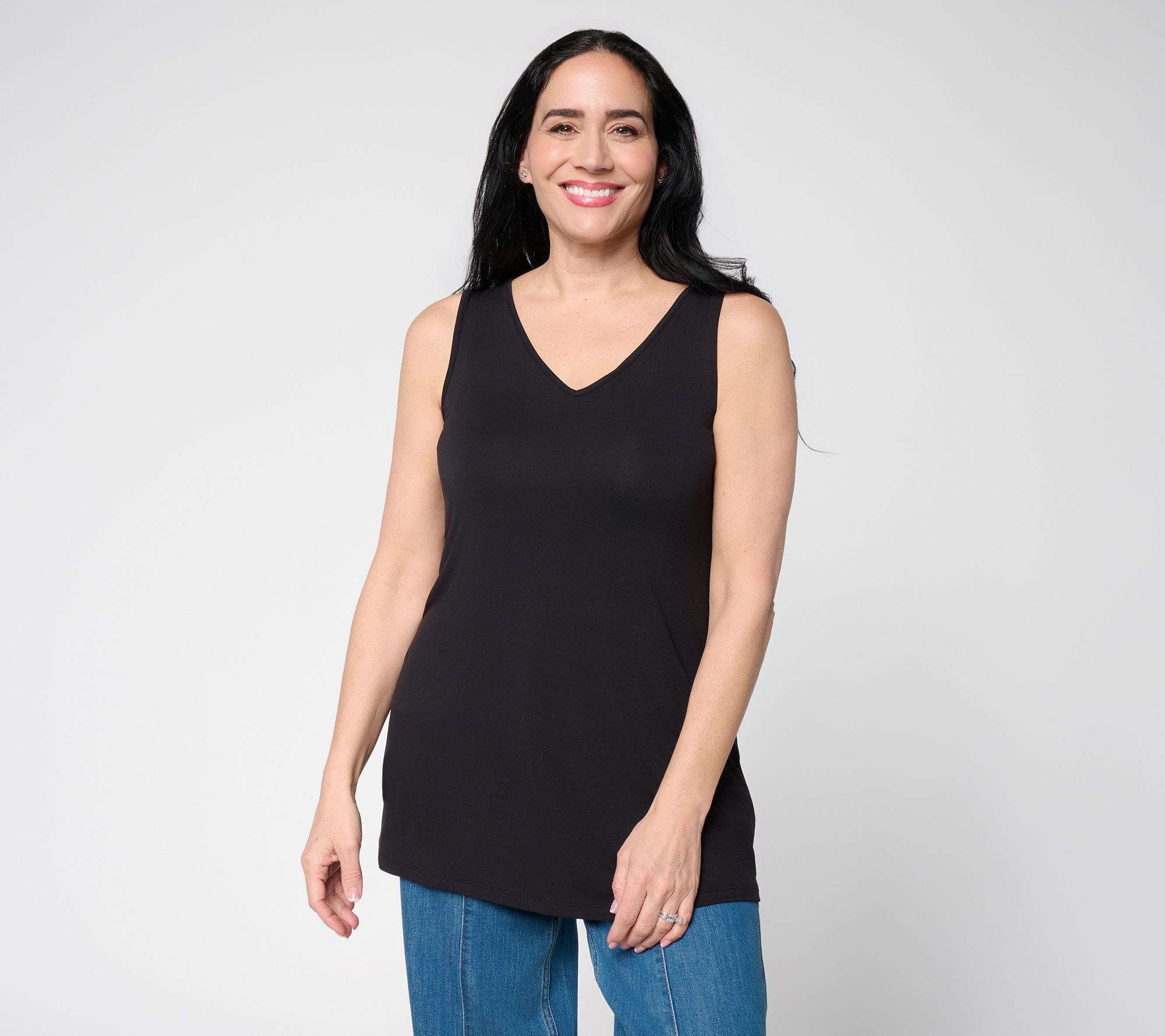 LOGO by Lori Goldstein V-Neck Knit Tank