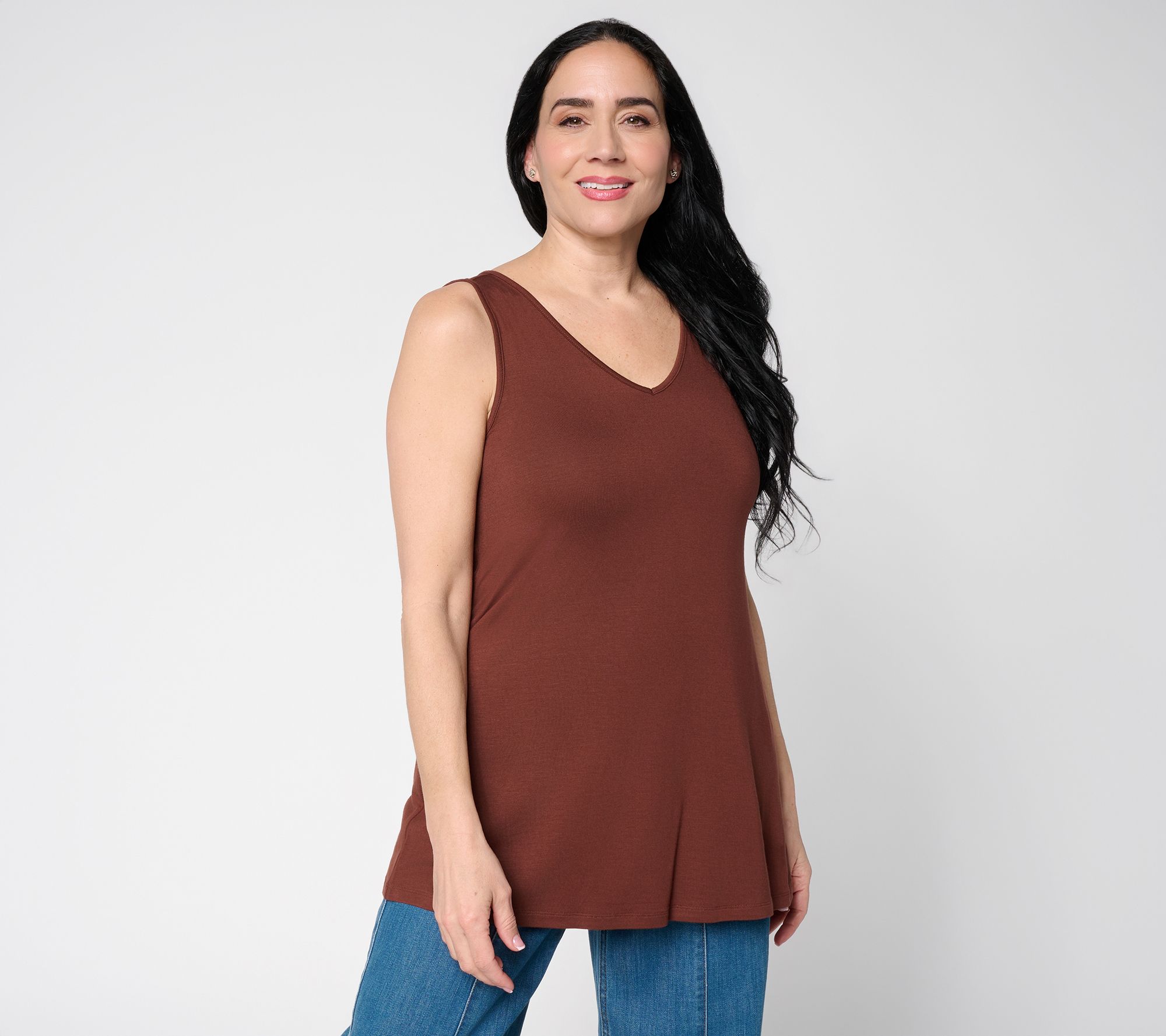 LOGO by Lori Goldstein V-Neck Knit Tank