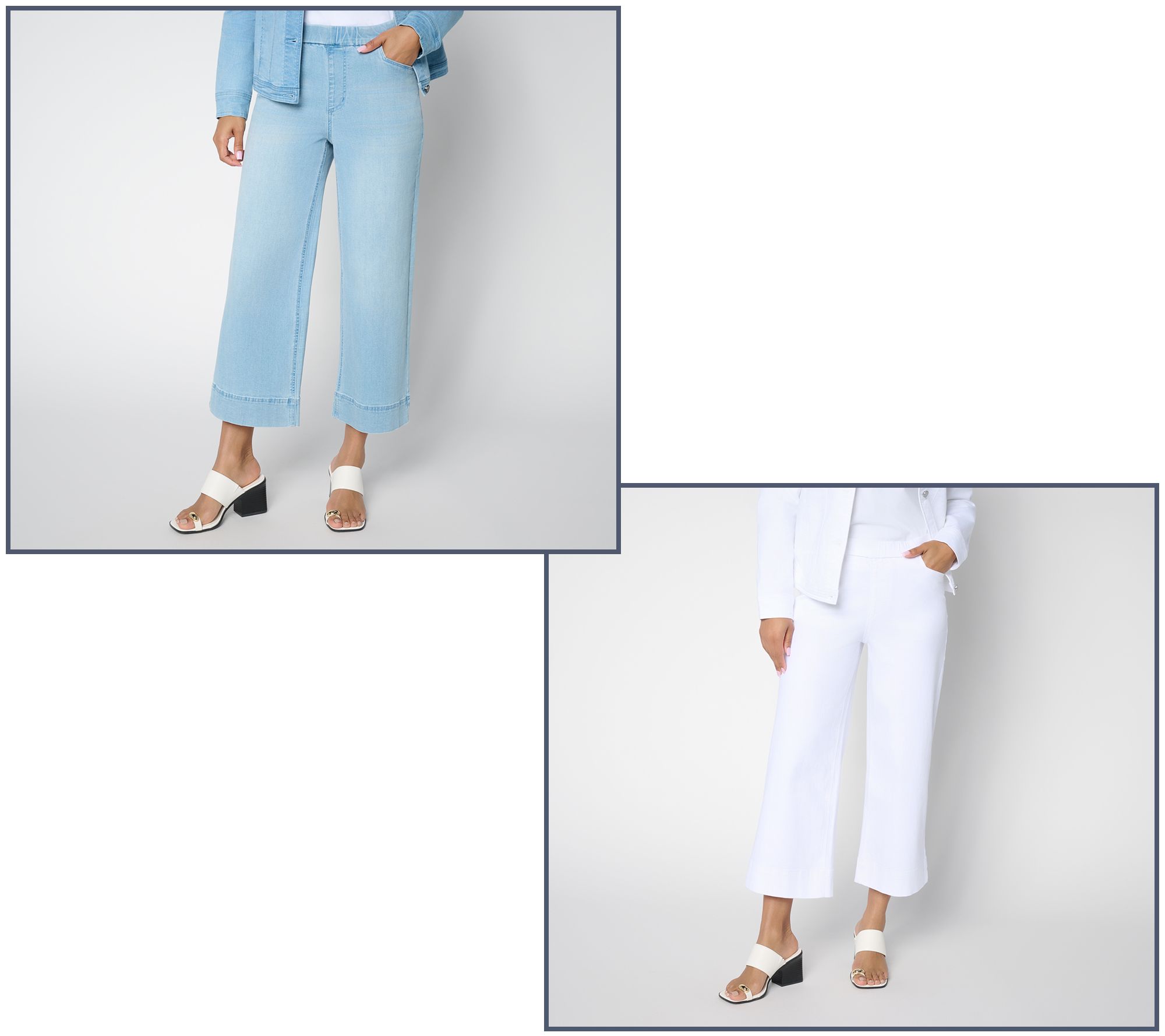 Susan Graver Stretch Denim Wide Leg Crop Jean