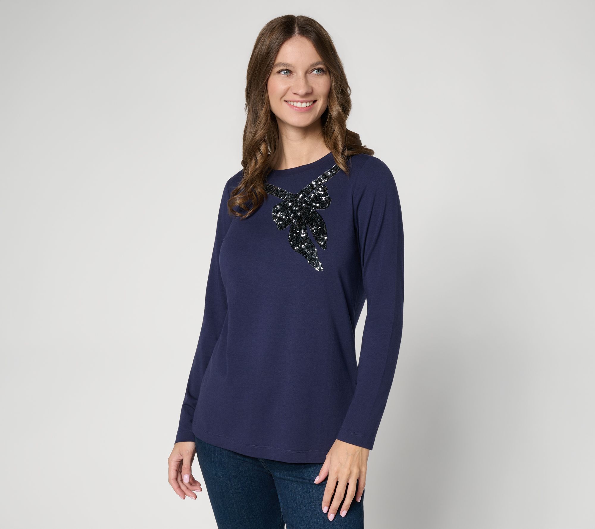 Jingle Belles by Kim Gravel TripleLuxe Knit Luxe Bow Top