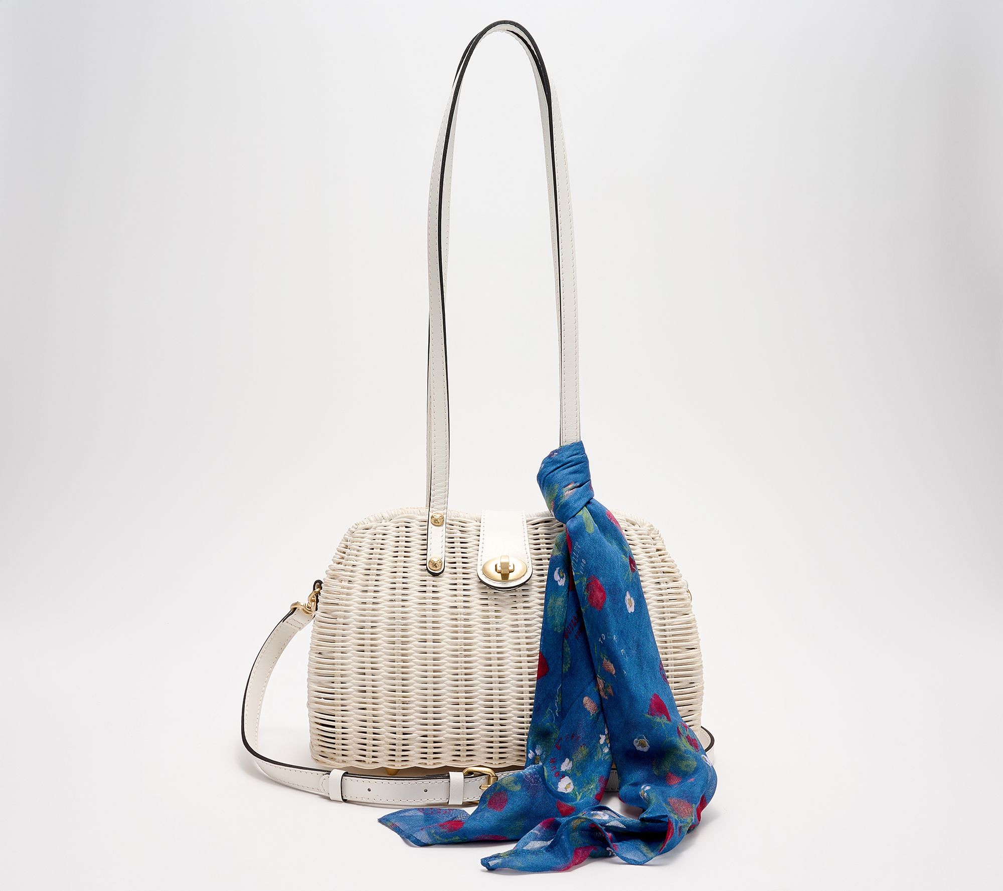 "As Is" Patricia Nash Isere Wicker Satchel with Scarf