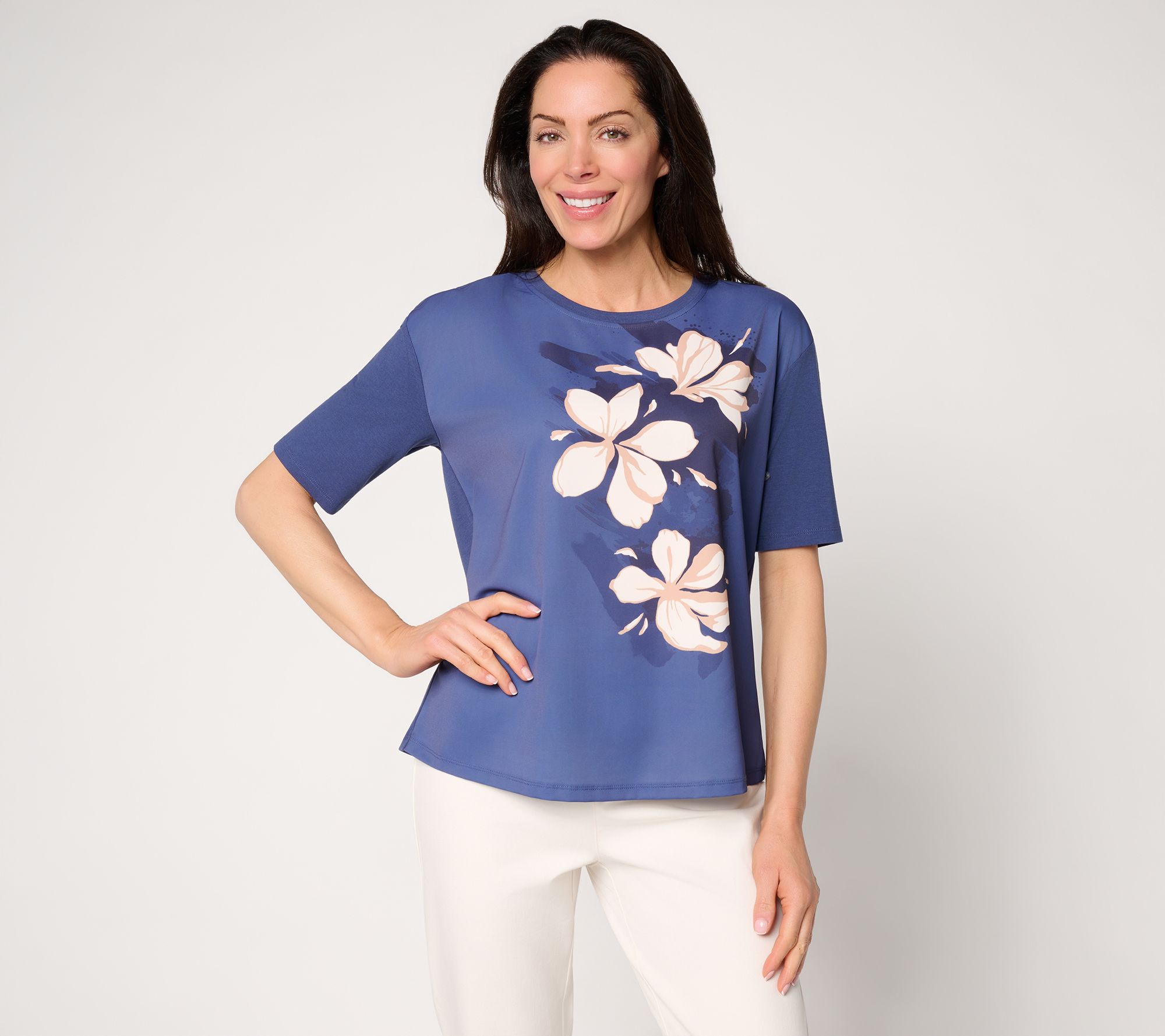 "As Is" BEAUTIFUL by Lawrence Zarian Printed Knit & Woven Top
