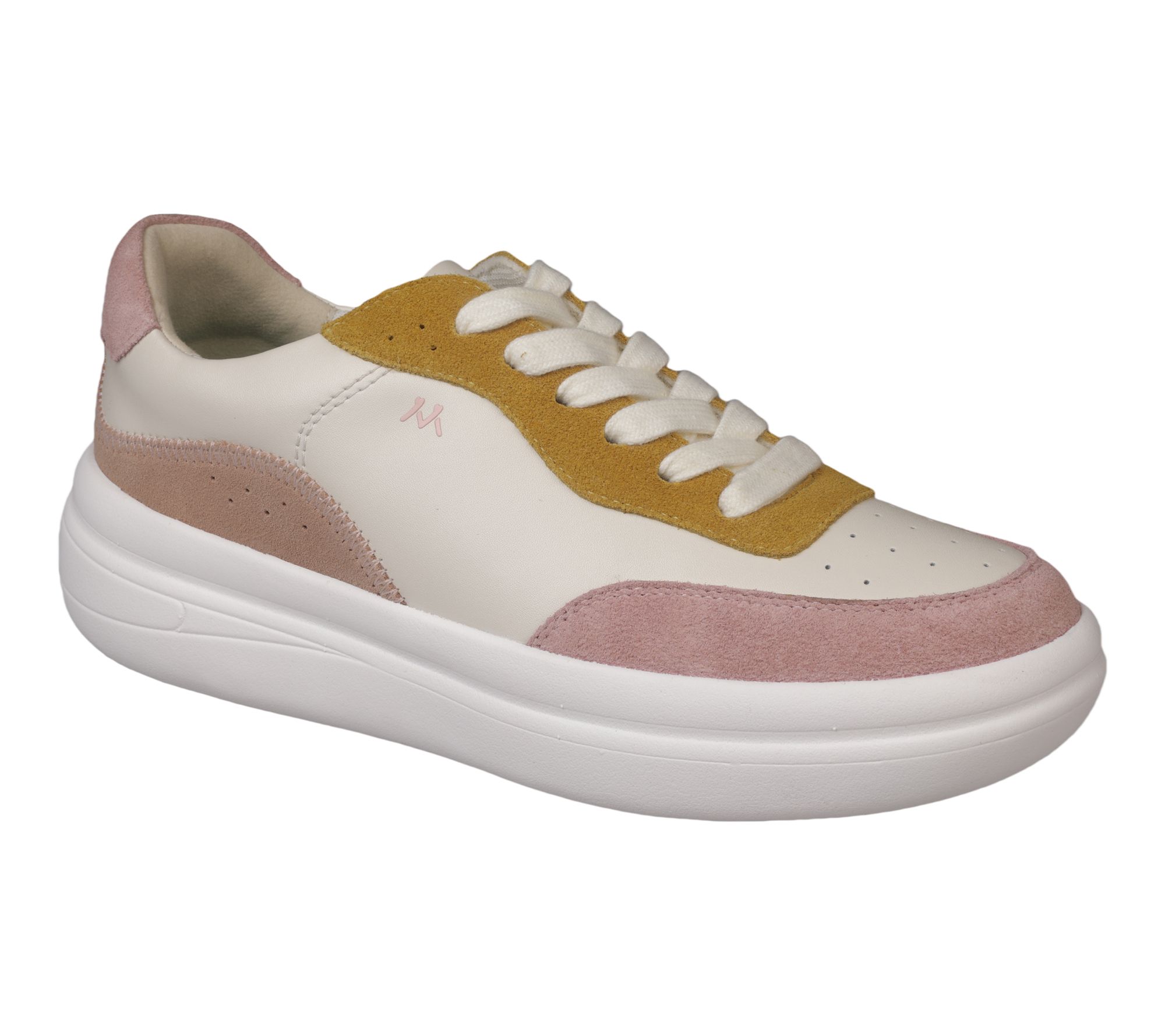 "As Is" Mykos Leather Lace-Up Sneakers - Nyla