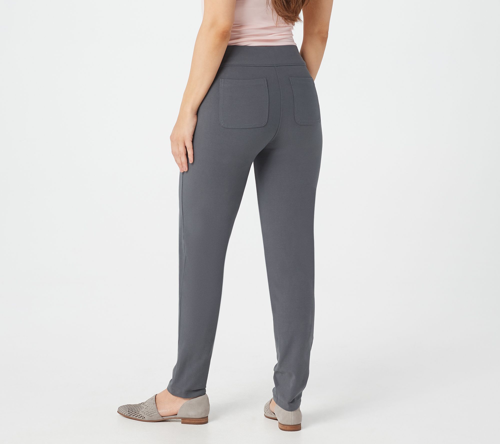A347103 Susan Graver Petite Weekend Premium Stretch Pull-On Pants-461 