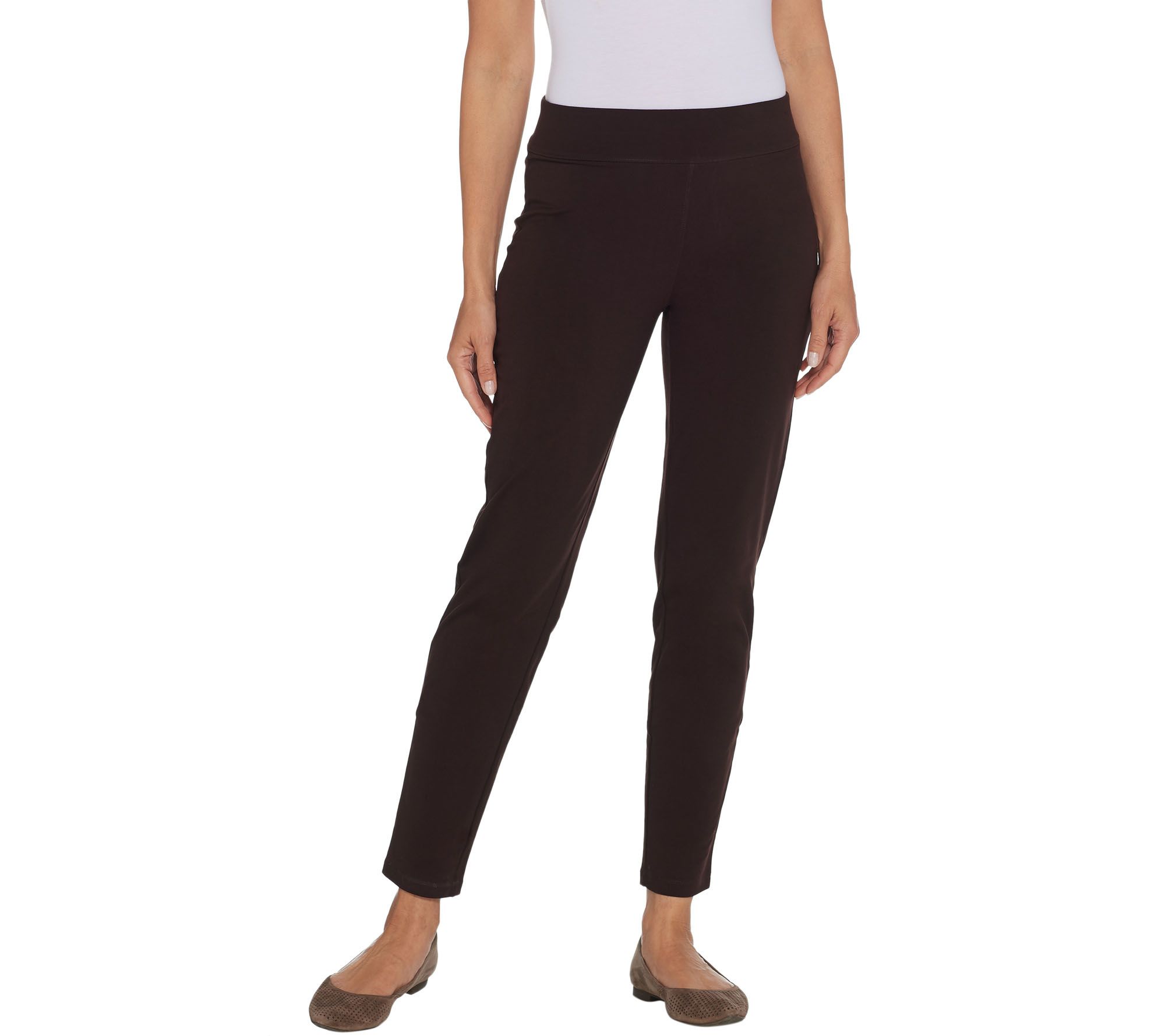 Susan Graver Petite Premium Stretch Slim Leg Pull-On Pants