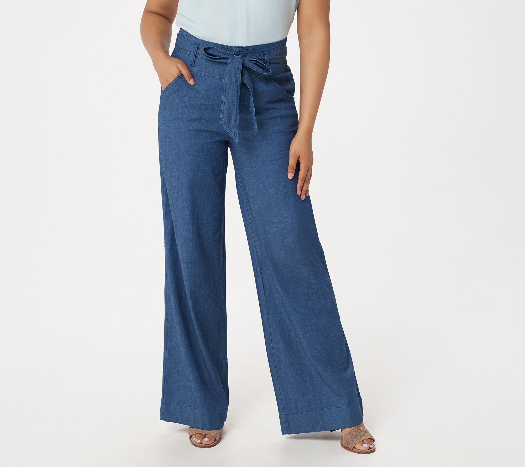 wide leg denim pants