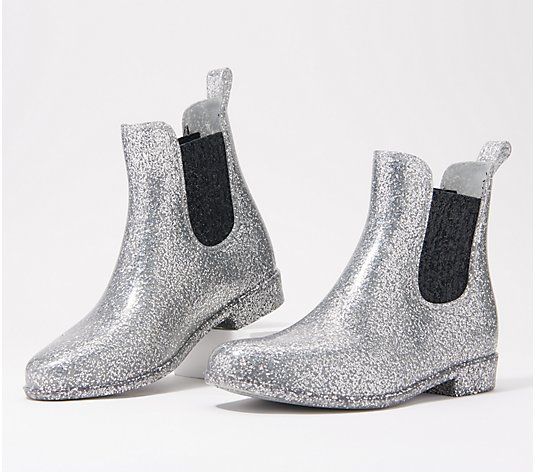 Skechers Solid Waterproof Glitter Rain Boots - Puddler - QVC.com