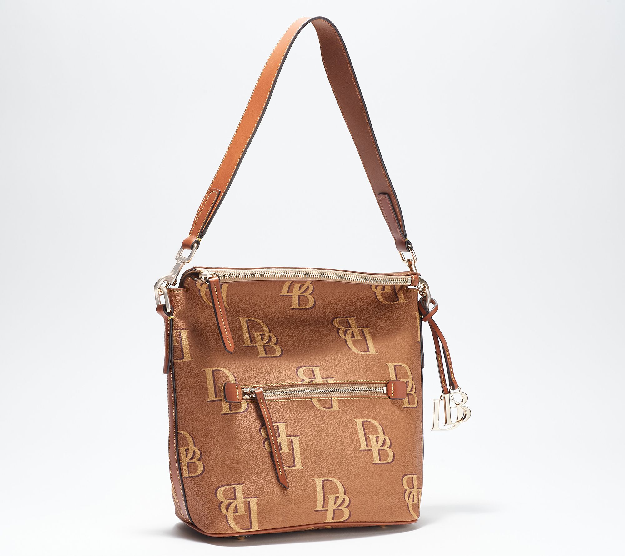 Bow Accent Monogram Print 3 in 1 Tote Handbag Wallet Clutch Purse Set One Size / Brown