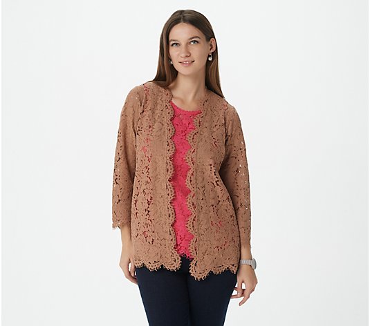 Isaac Mizrahi Live! Lace Open-Front Topper