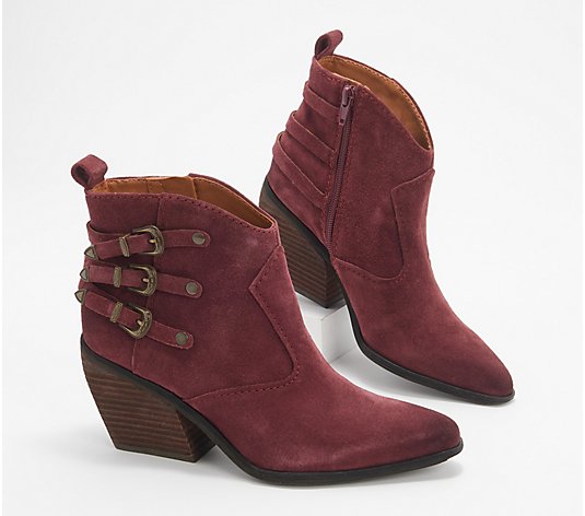 Zodiac Leather Buckle Ankle Boots - Dacey