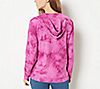 Quacker Factory Printed Waffle Knit Zip-Front Hooded Cardigan, 1 of 2