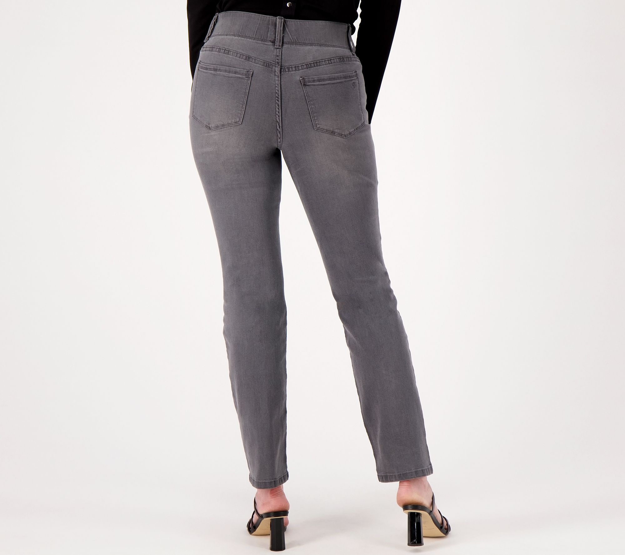 Susan Graver Petite Stretch Denim Straight Leg Jean - QVC.com