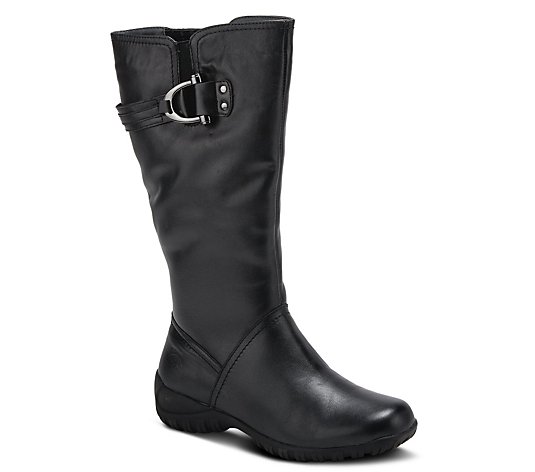 Spring Step Leather Wedge Boots - Albany
