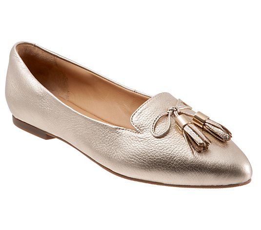 Trotters Pointy Toe Leather Loafers - Hope
