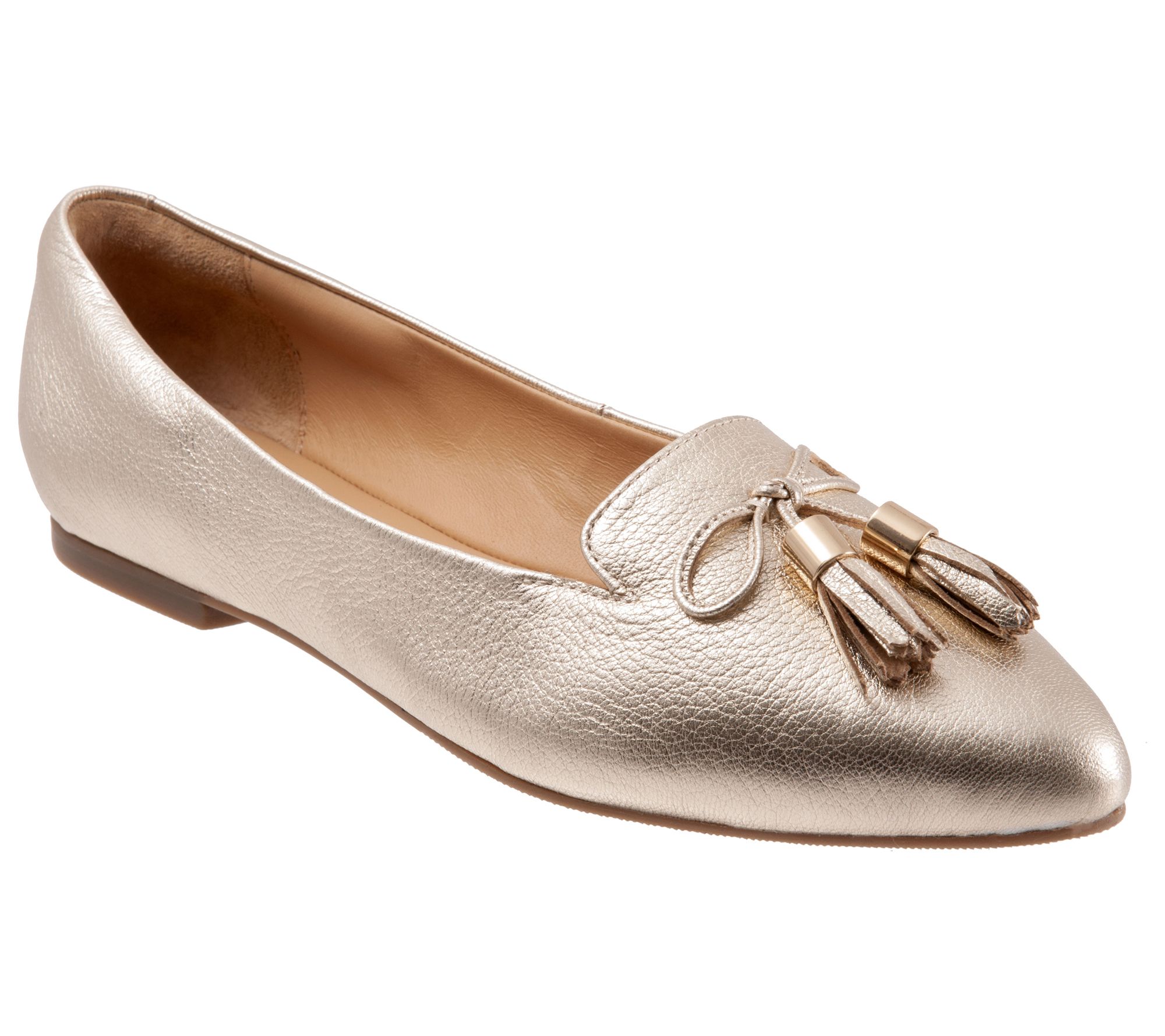 Trotters Pointy Toe Leather Loafers - Hope