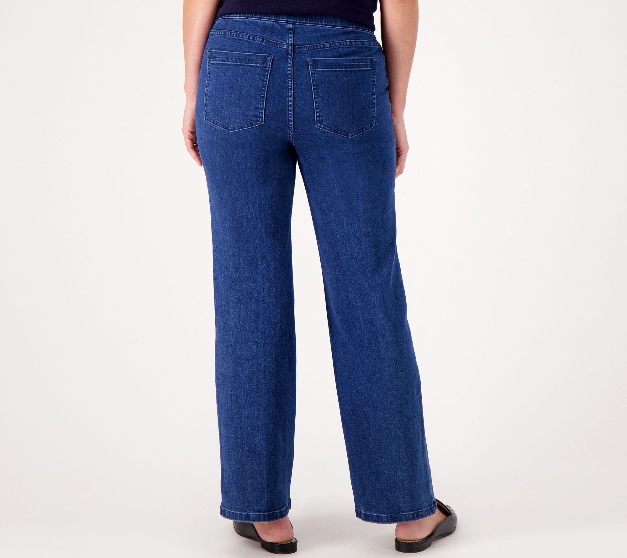 Isaac Mizrahi Live! Tall Indigo True Denim Pull On Flare Jeans 