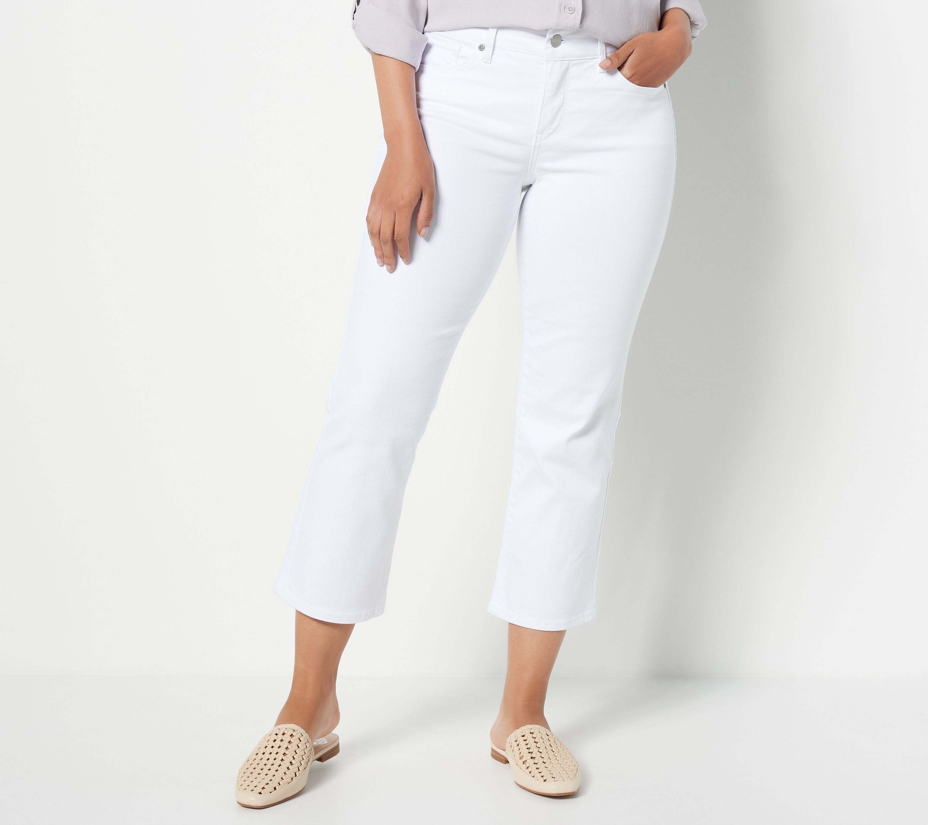 "As Is" NYDJ Marilyn Straight Crop Jeans in Cool Embrace