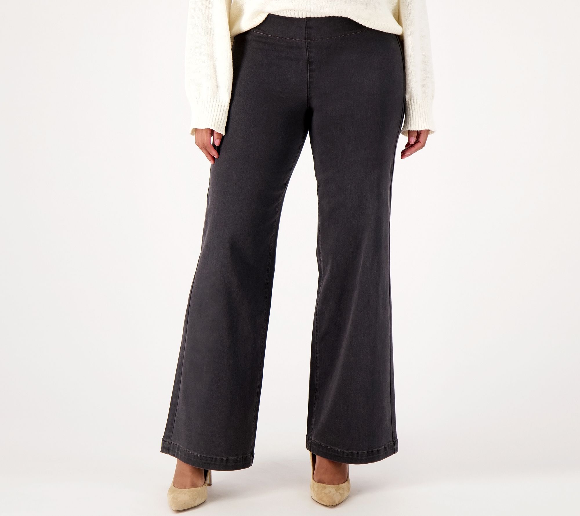 Pull-On Teresa Wide Leg Jeans In Plus Size Sculpt-Her™ Collection - Sierra  Grey