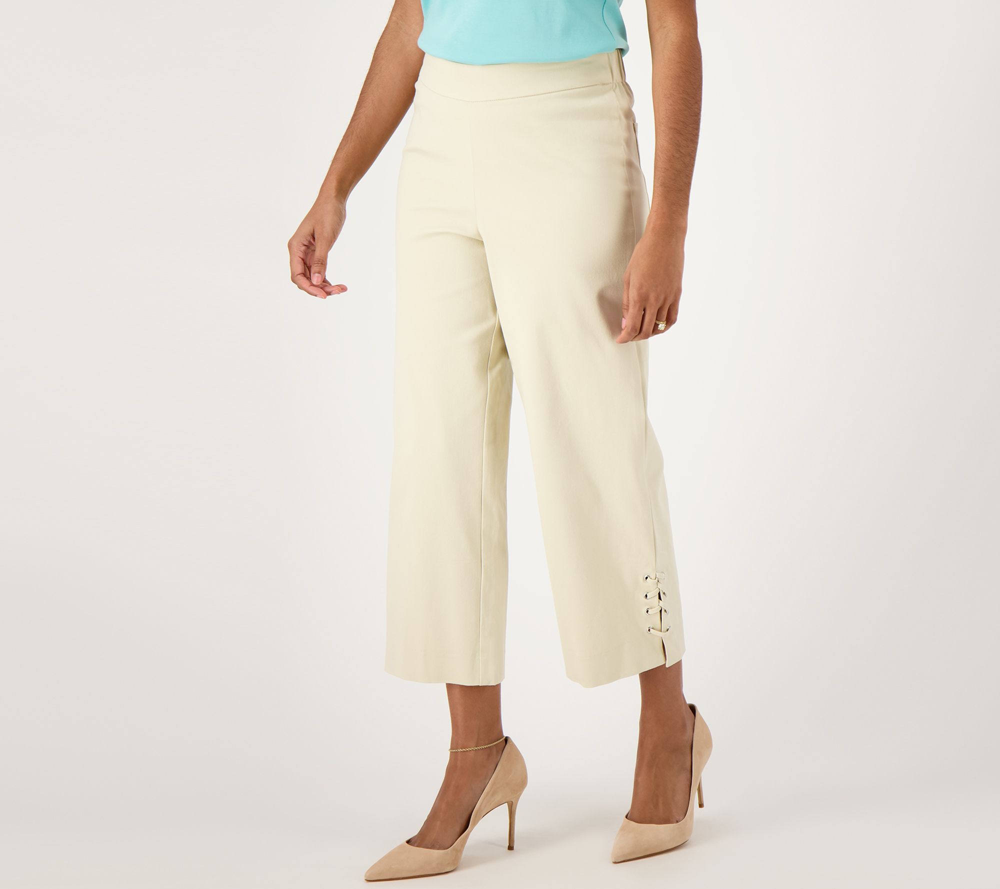 Isaac Mizrahi Live! Petite 24/7 Stretch Wide Leg Crop Pant
