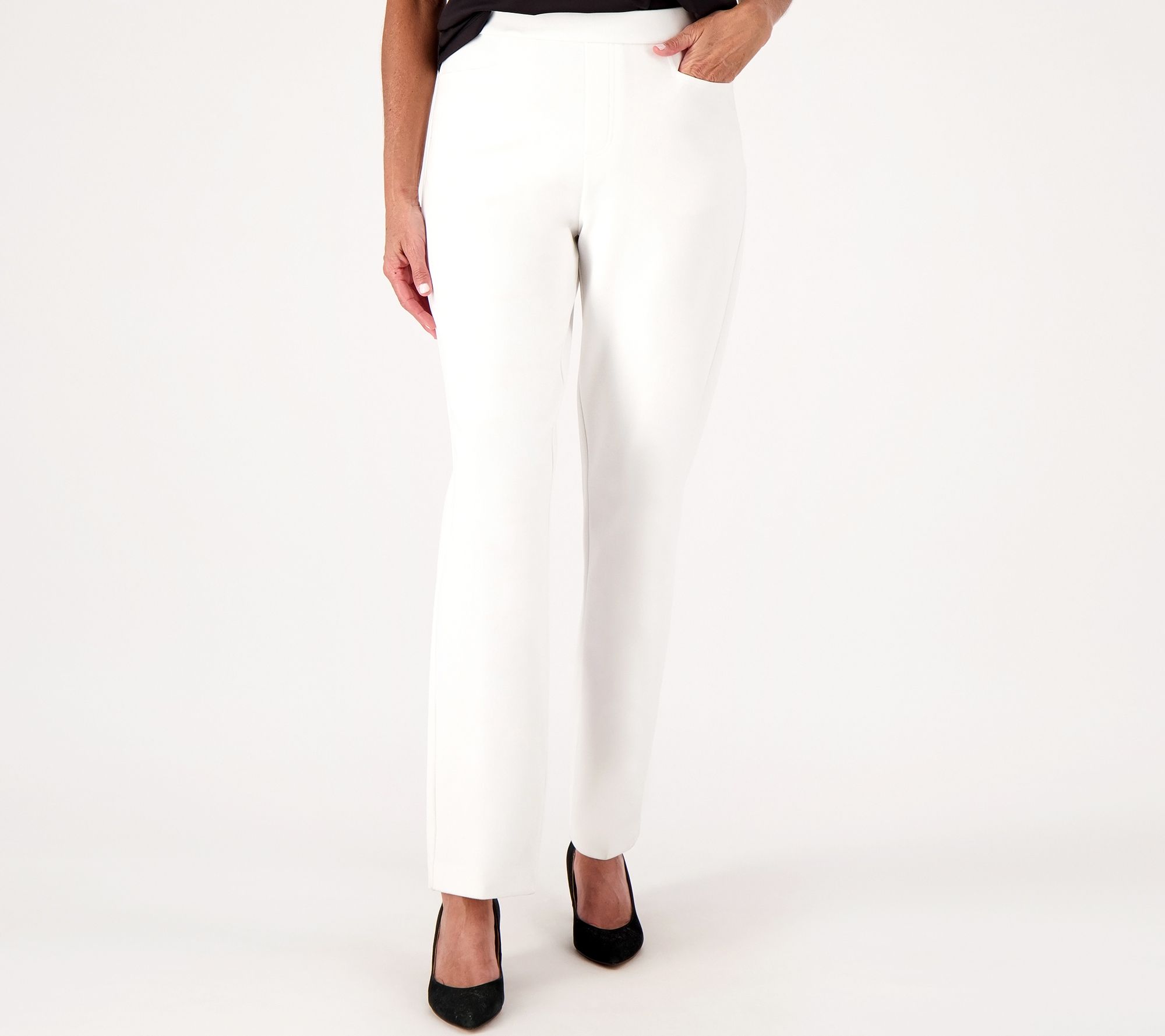 "As Is" Susan Graver Regular Smart Ponte Knit Slim Leg Pant
