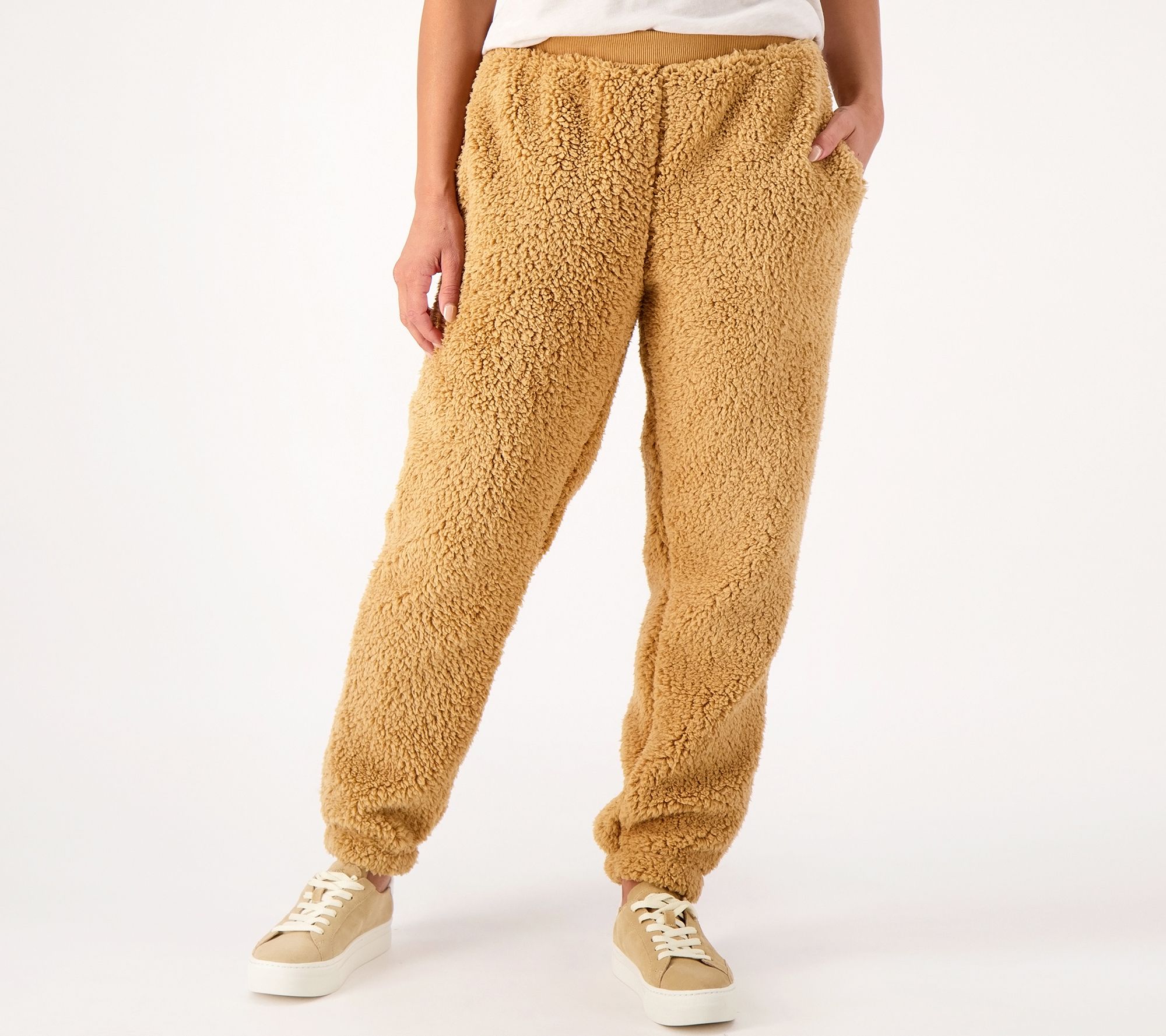 "As Is" BumbleBella by Jill Martin Petite Sherpa Joggers w/Pkts