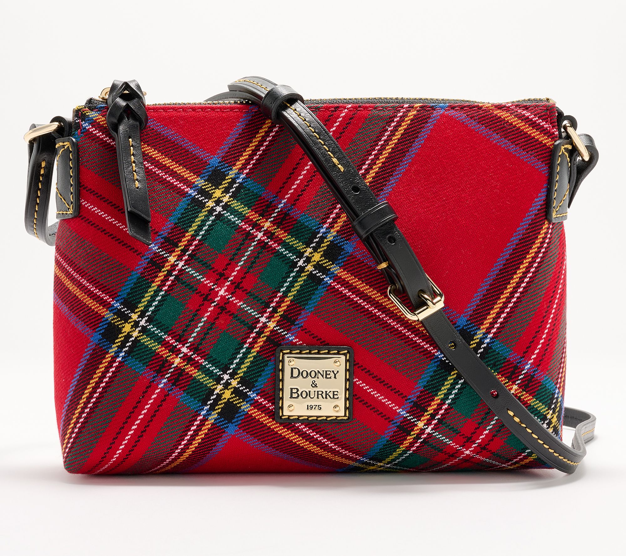 Plaid Pattern Sling Bag, Zipper Front Chest Purse, PU Leather Crossbody Bag  For Women