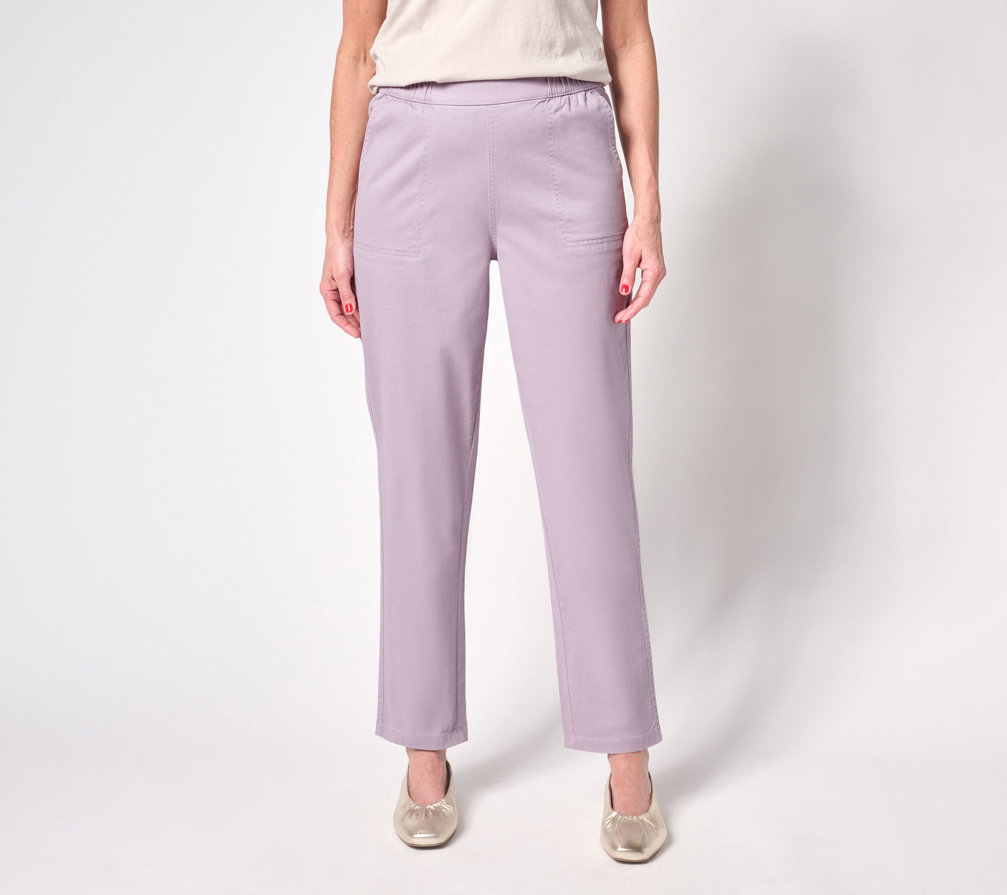 Denim & Co. Tall EasyWear Twill Straight Leg Pant w/ Pockets