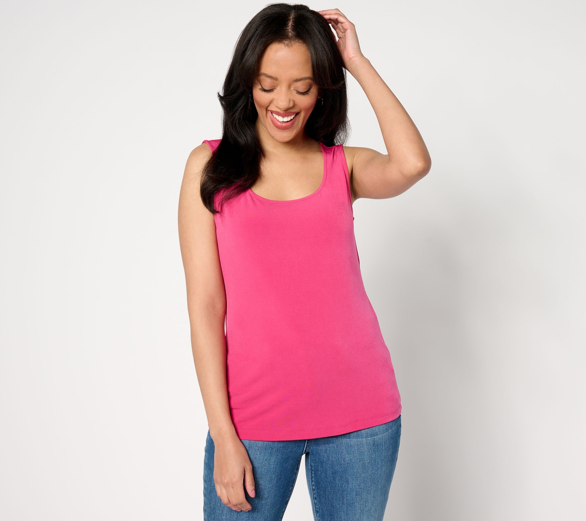 Susan Graver Sleek Essentials Square-Neck Tank Top