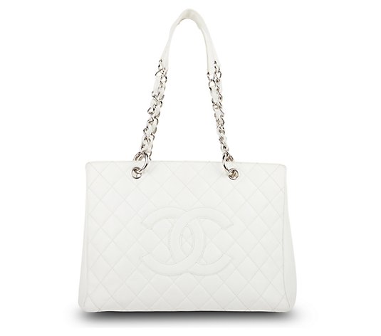 chanel white tote handbag