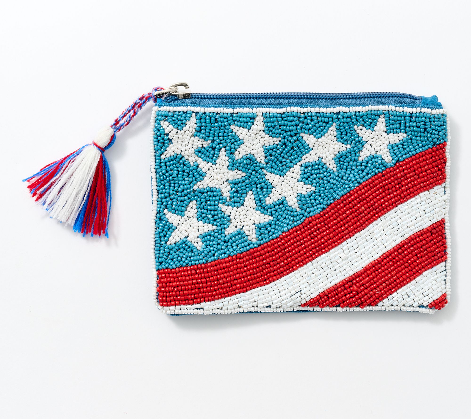 America & Beyond Americana Beaded Coin Pouch