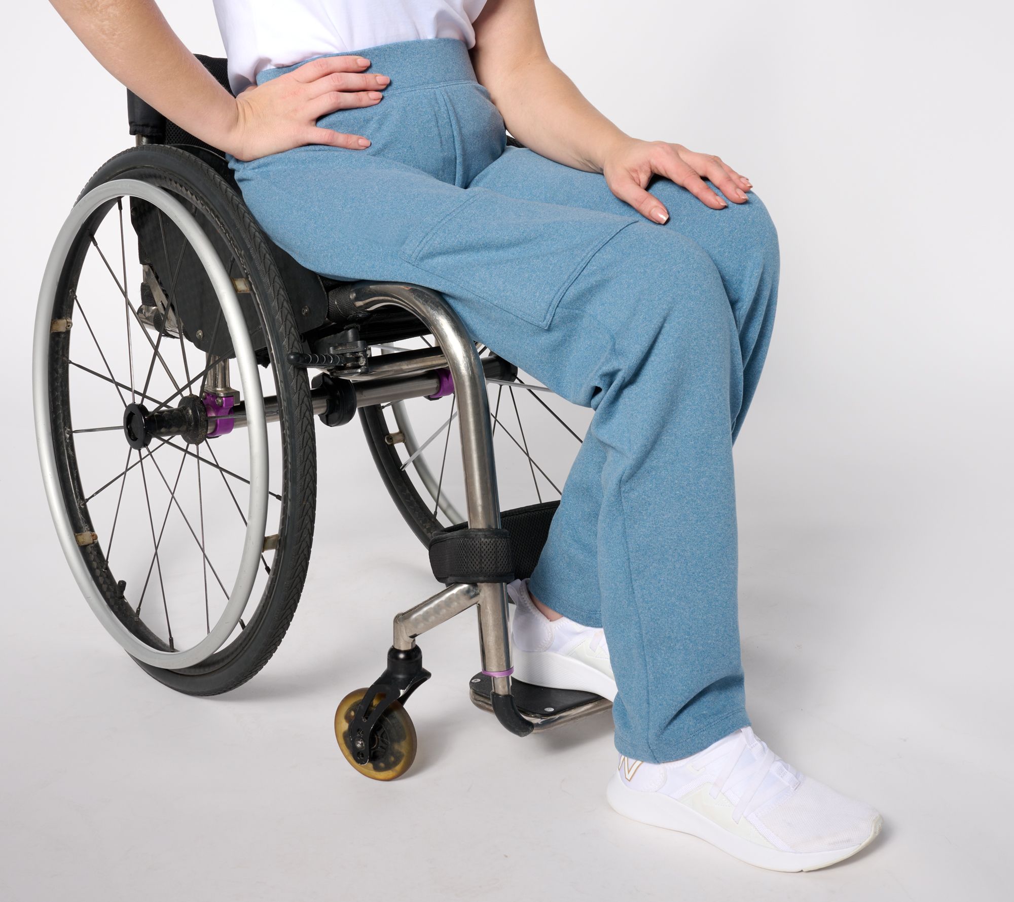 "As Is" Denim & Co. Adaptive Active Fleece Lightly Pant Wheelchair Fit