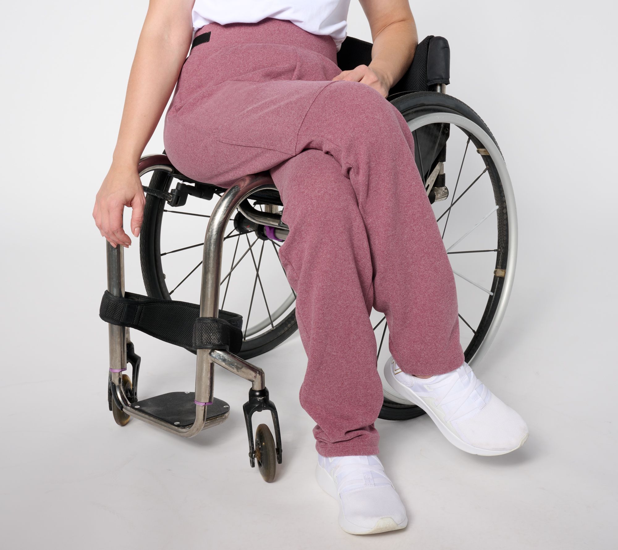 "As Is" Denim & Co. Adaptive Active Fleece Lightly Pant Wheelchair Fit