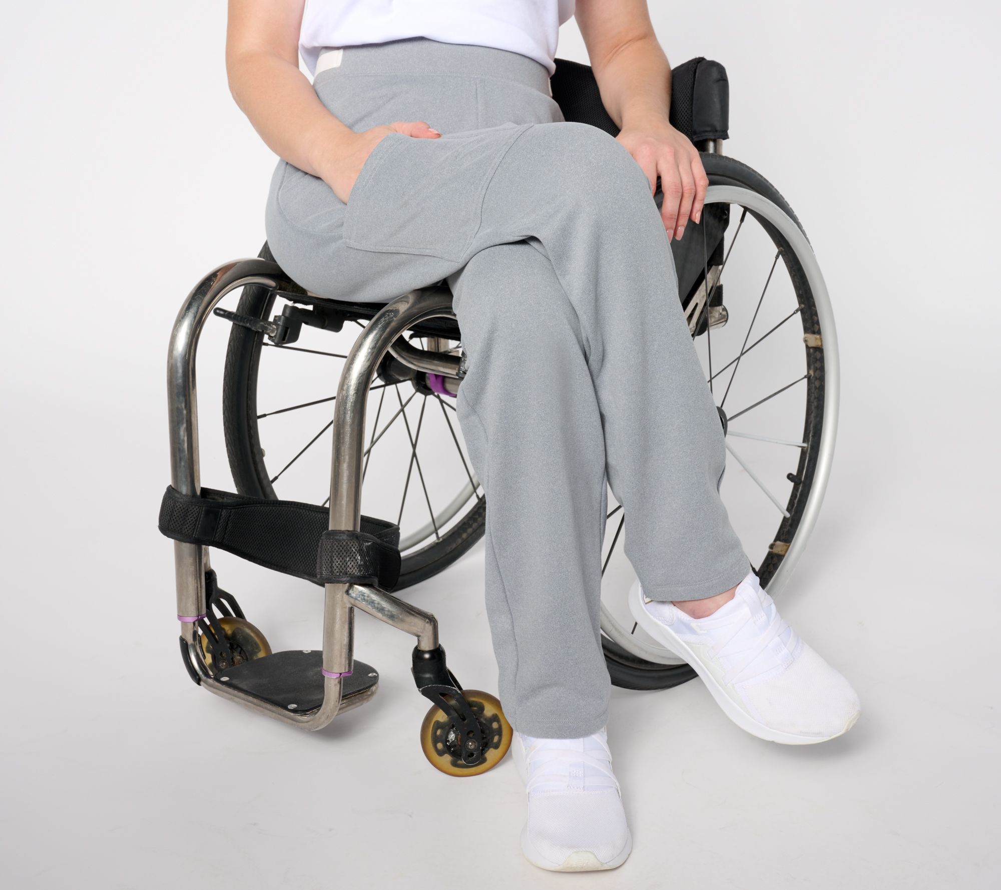 "As Is" Denim & Co. Adaptive Active Fleece Lightly Pant Wheelchair Fit