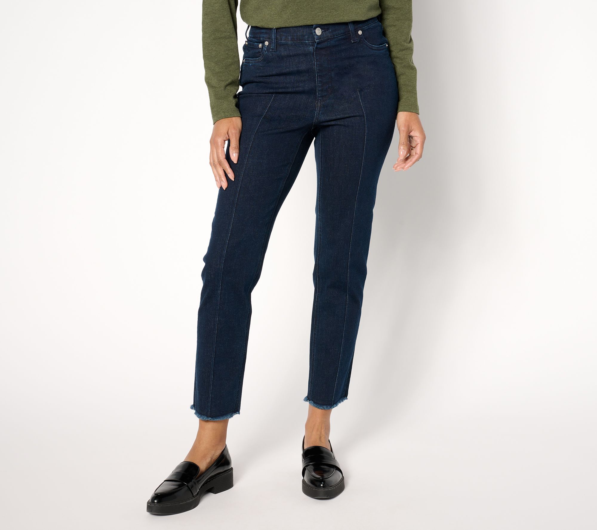 Denim & Co. Tall Indigo Easy Stretch Straight Leg Ankle Pant