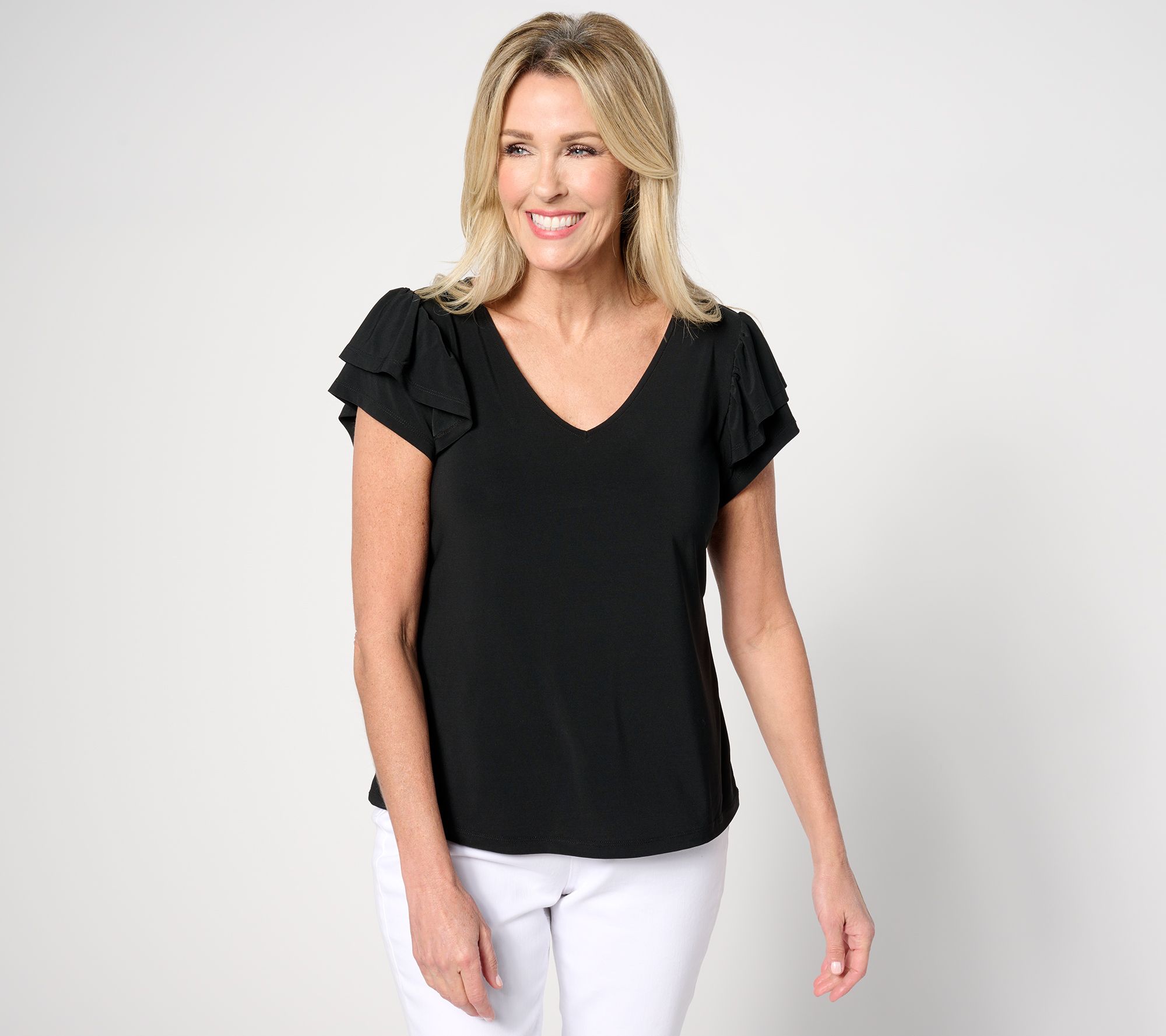 "As Is" Attitudes by Renee Como Jersey Ruffle Top