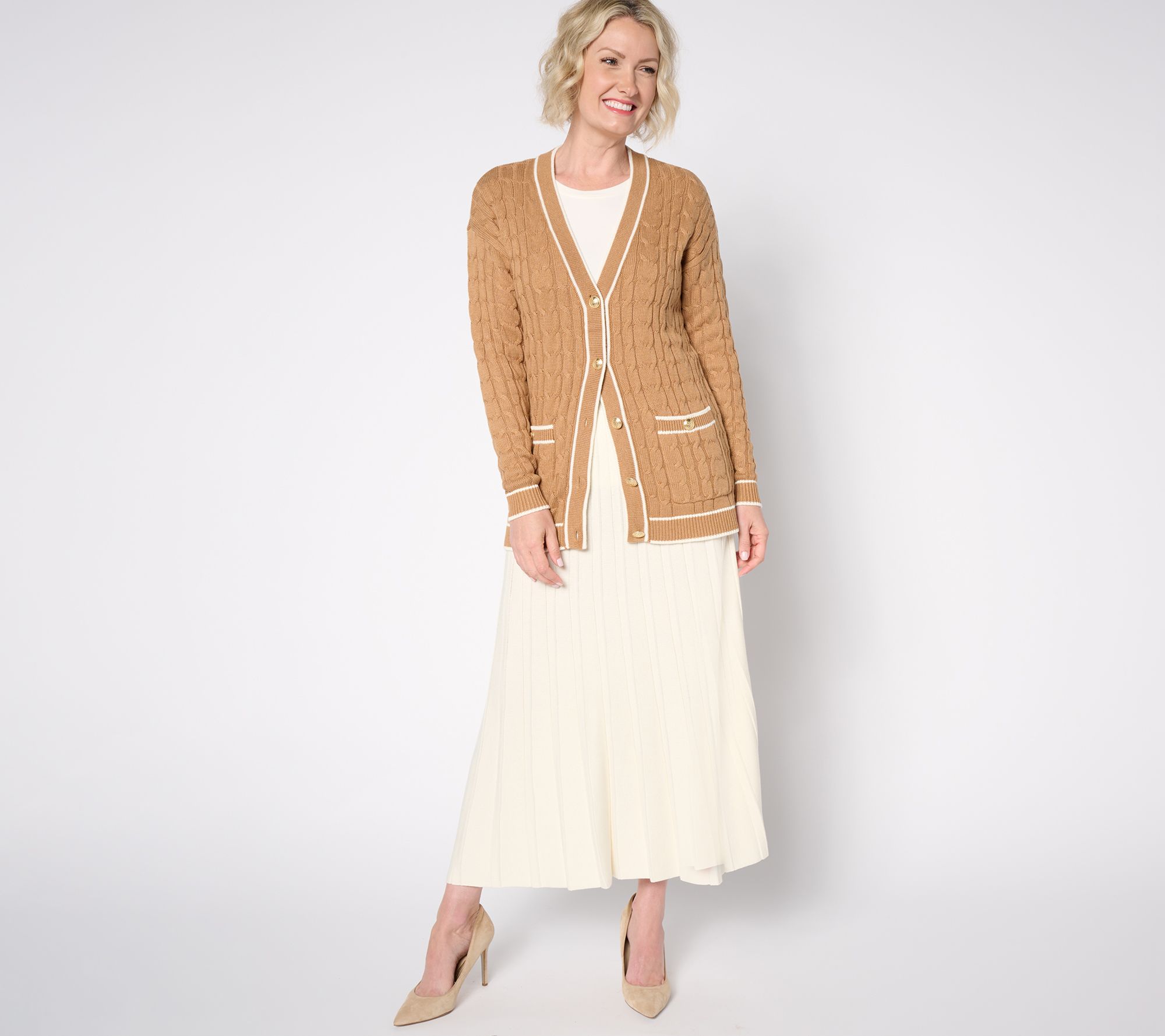 Isaac Mizrahi Live! Regular Iconic Cable Button Front