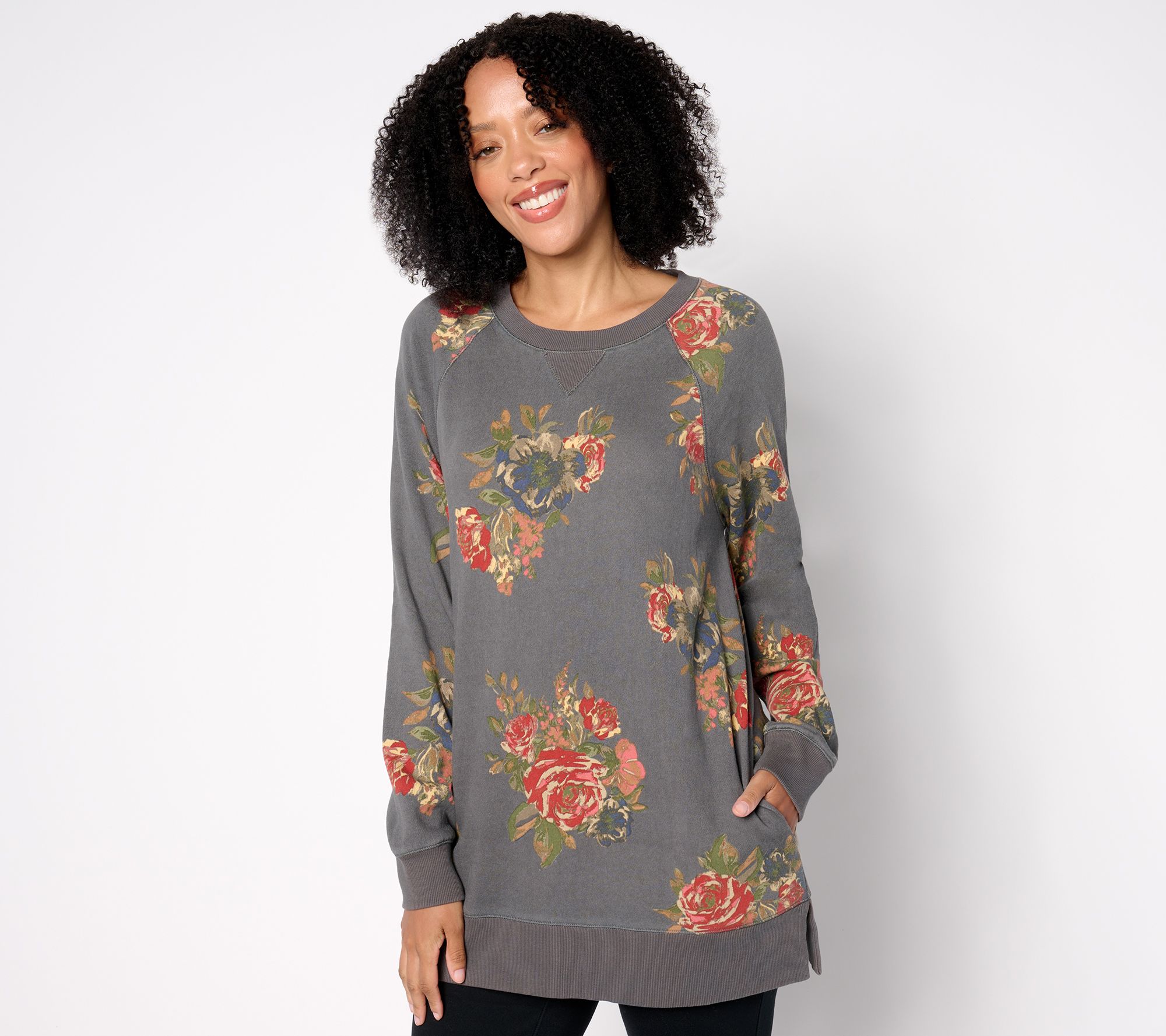 Coldwater Creek Vintage Washed Tunic Sweatshirt