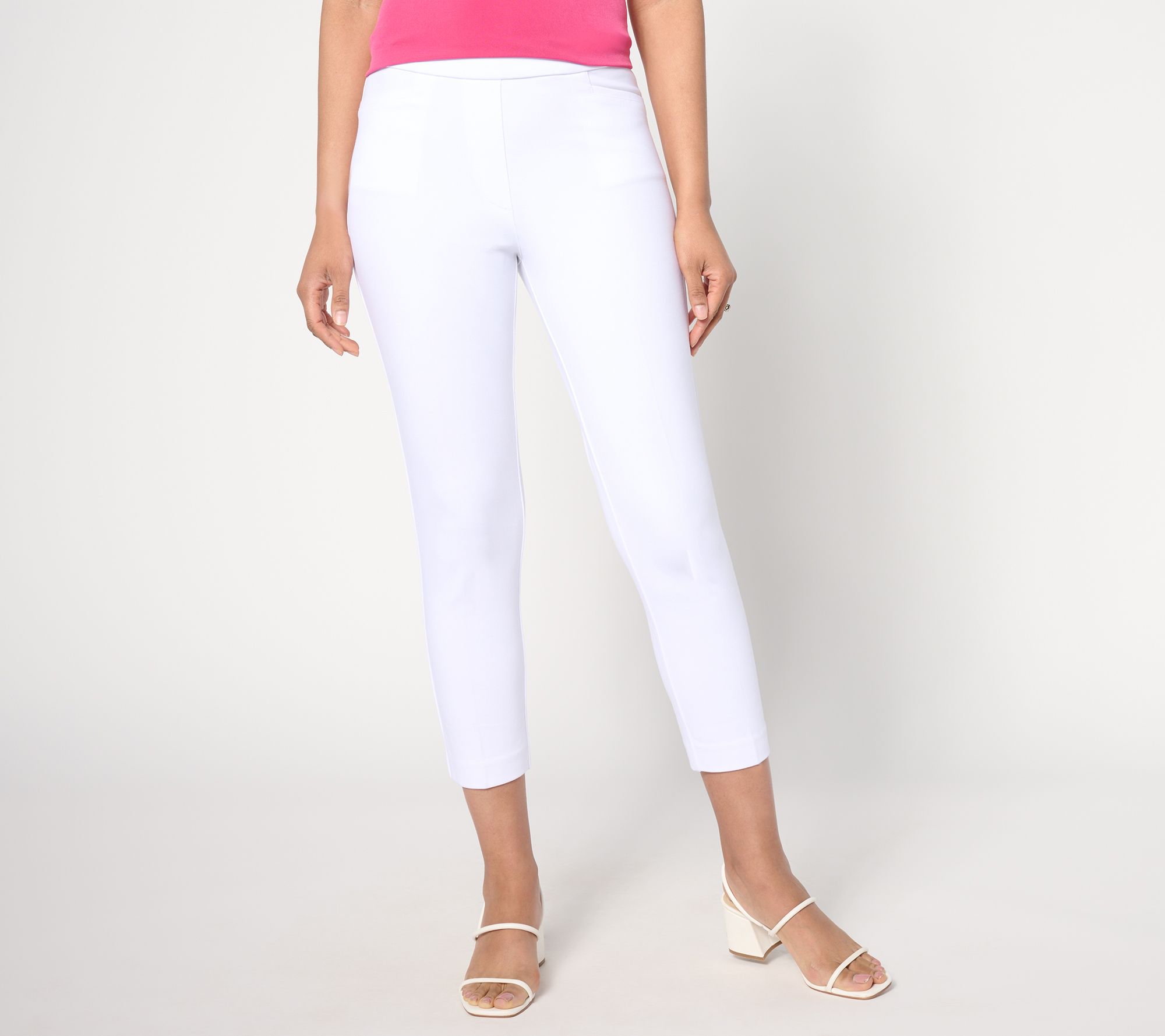 "As Is" Susan Graver Petite Status Stretch Ponte Knit Crop Pants