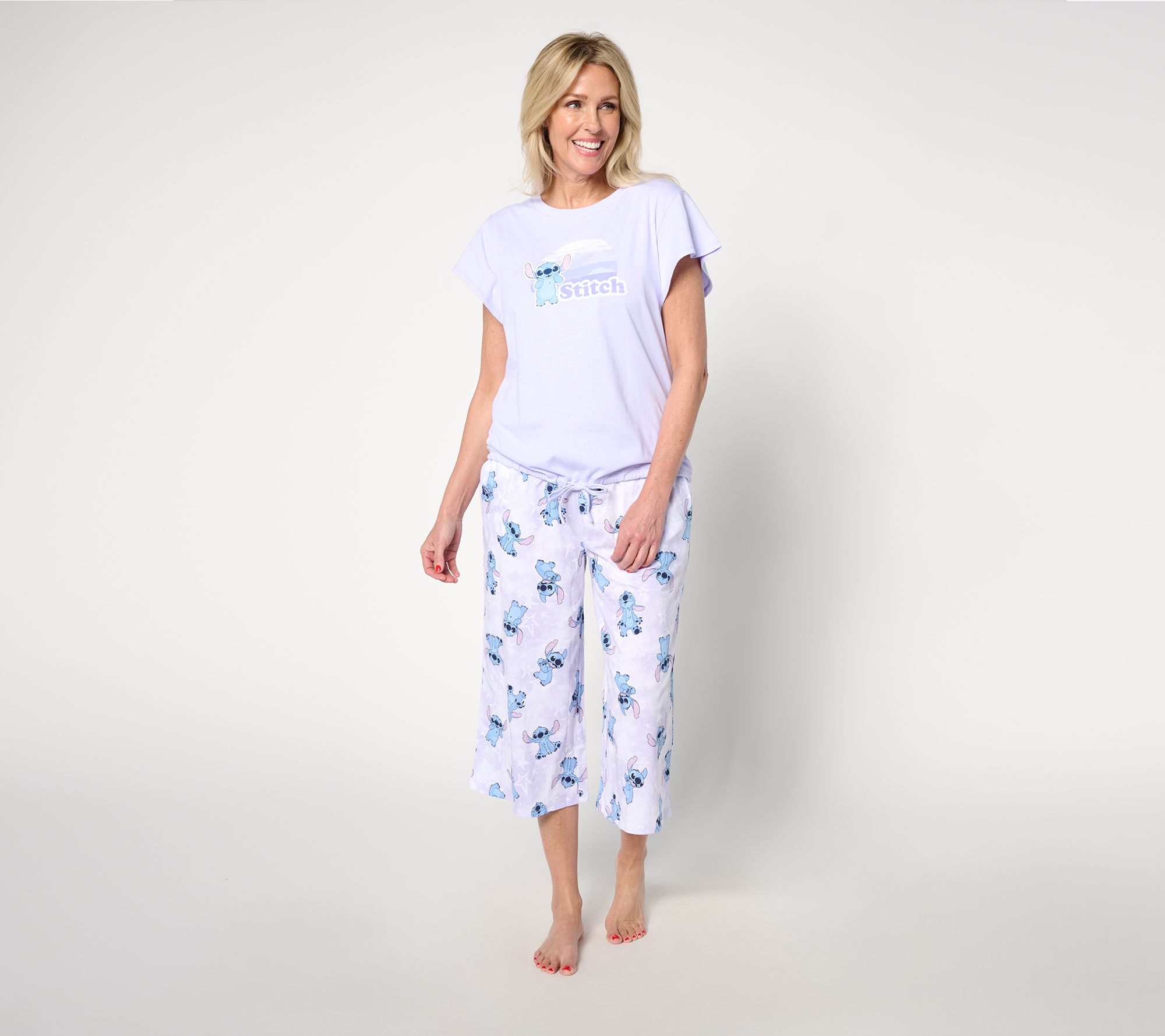 "As Is" Disney & Friends Spring Break Flutter Sleeve Cropped PJ Set