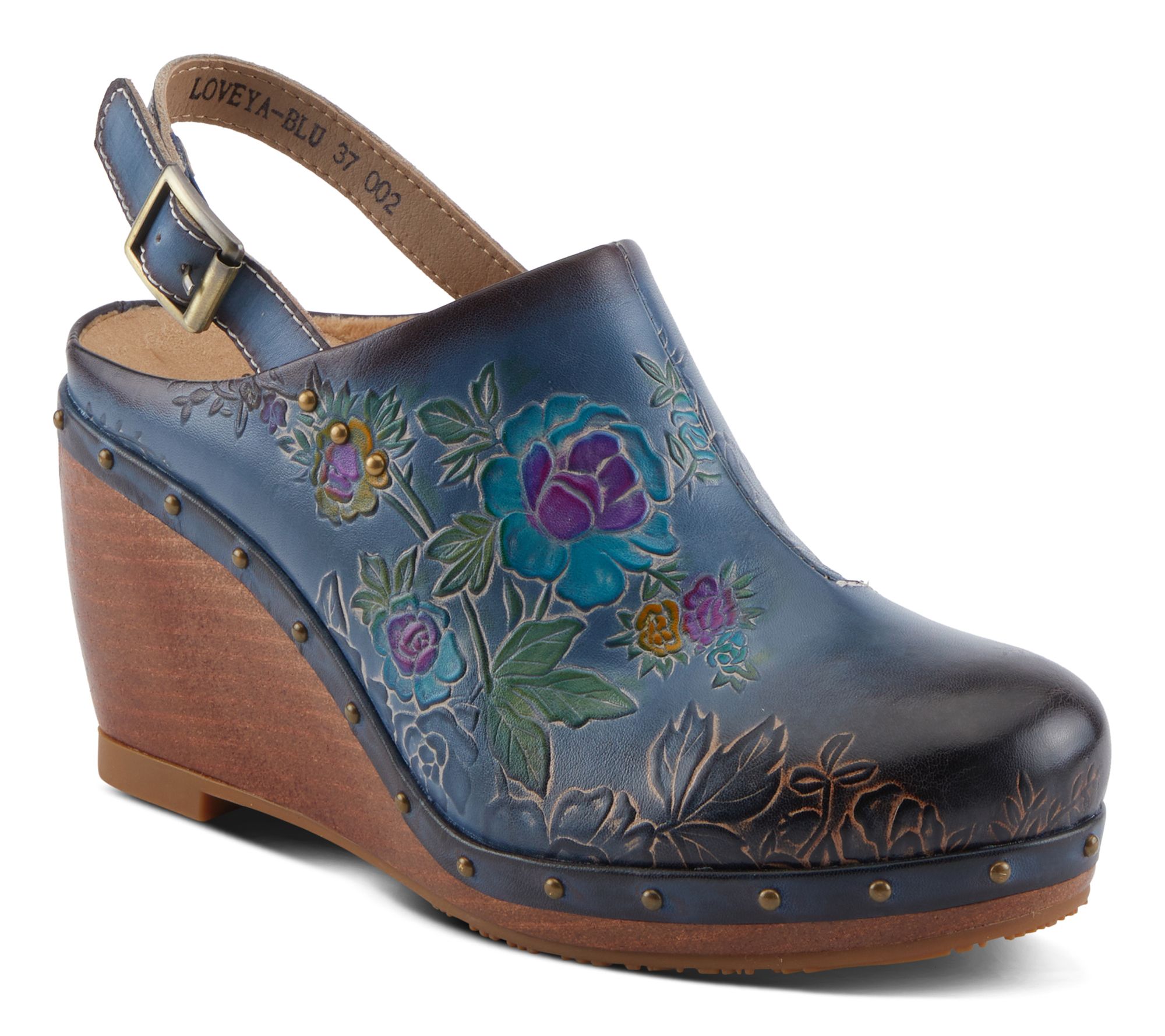 L'Artiste by Sp ring Step Leath er Clog Wedges - Loveya