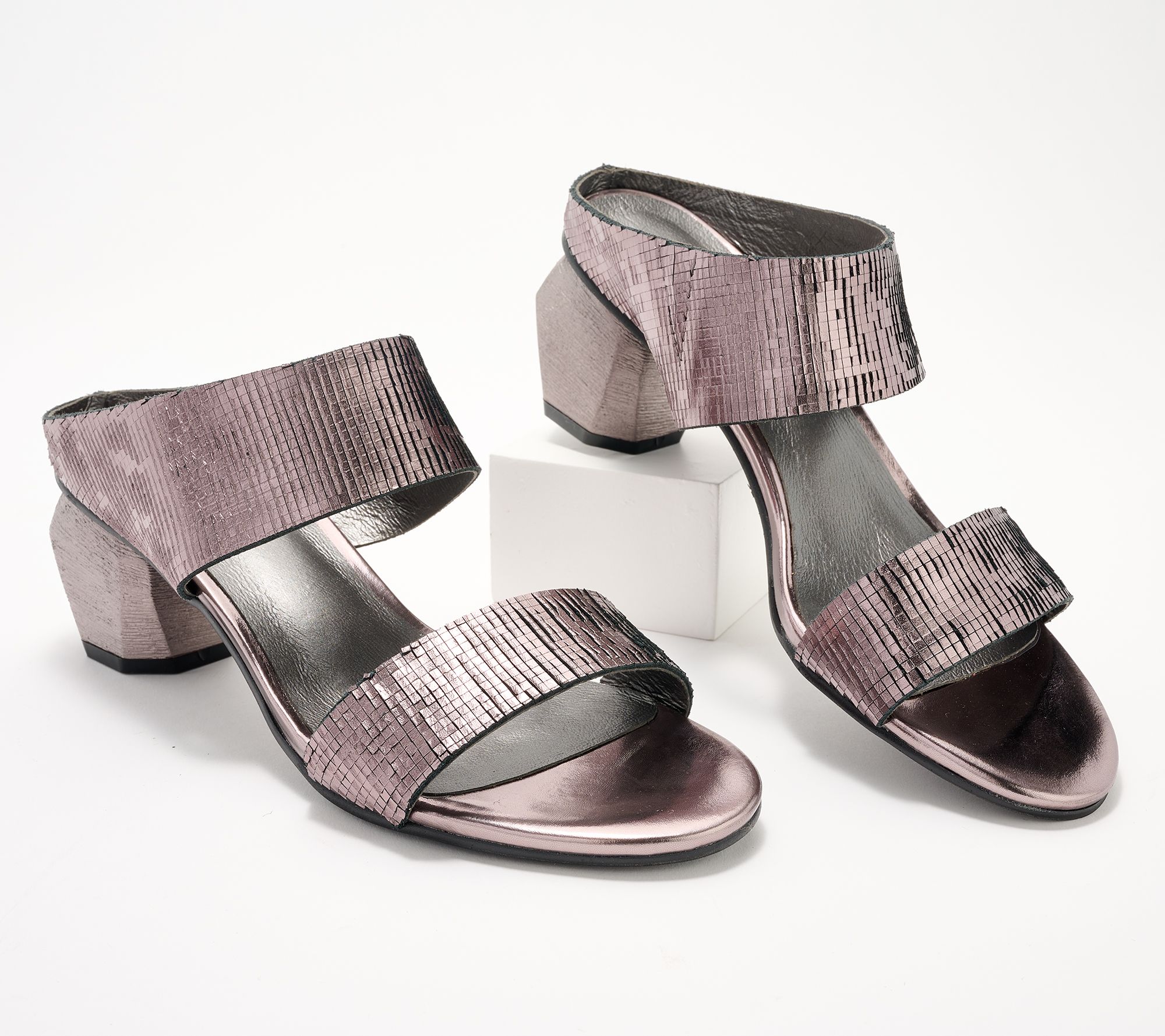 As Is Antelope Leather Heeled Sandals- Amelia