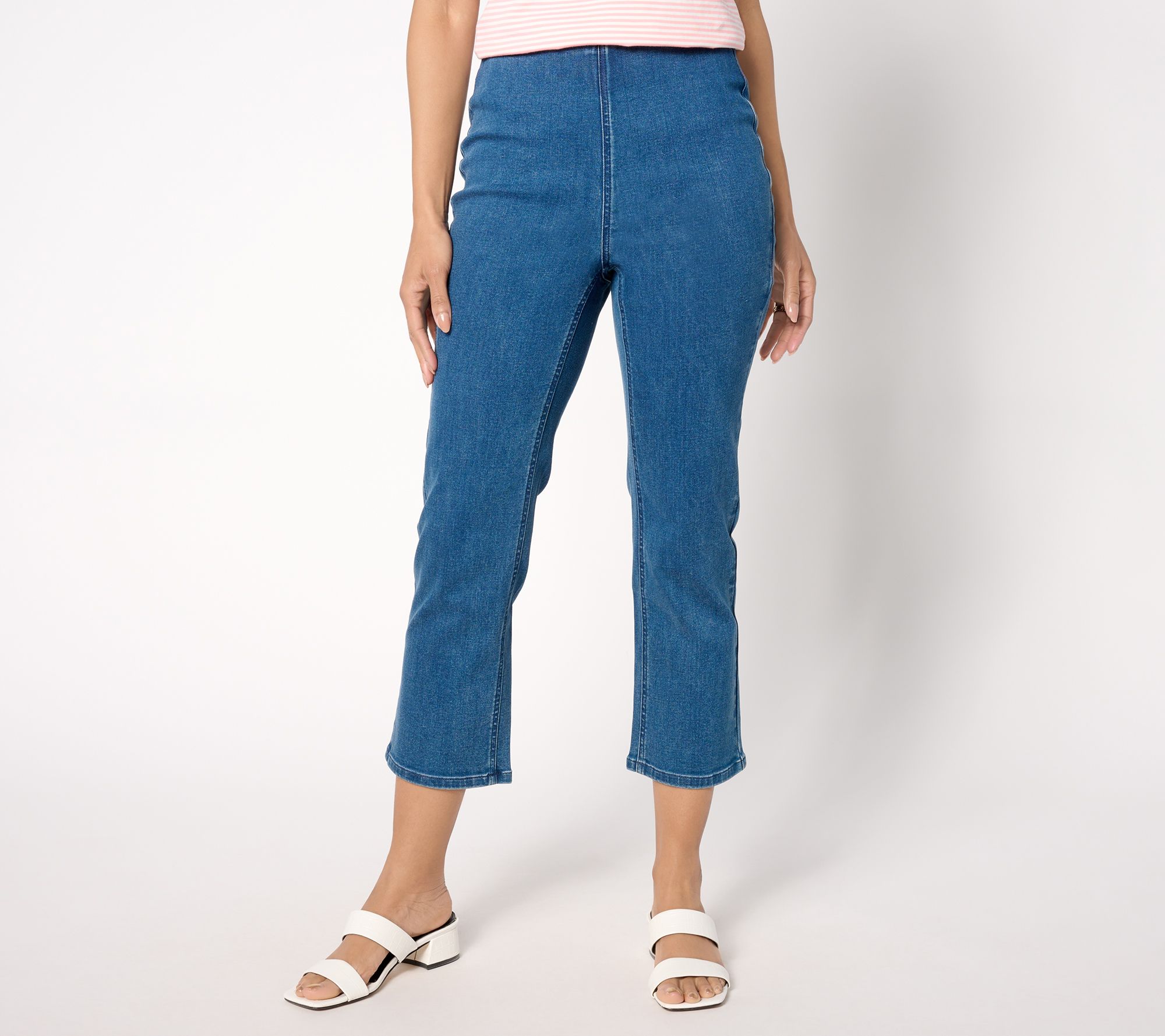 "As Is" Denim & Co. Signature Petite Perfect Flex Cropped Jeans